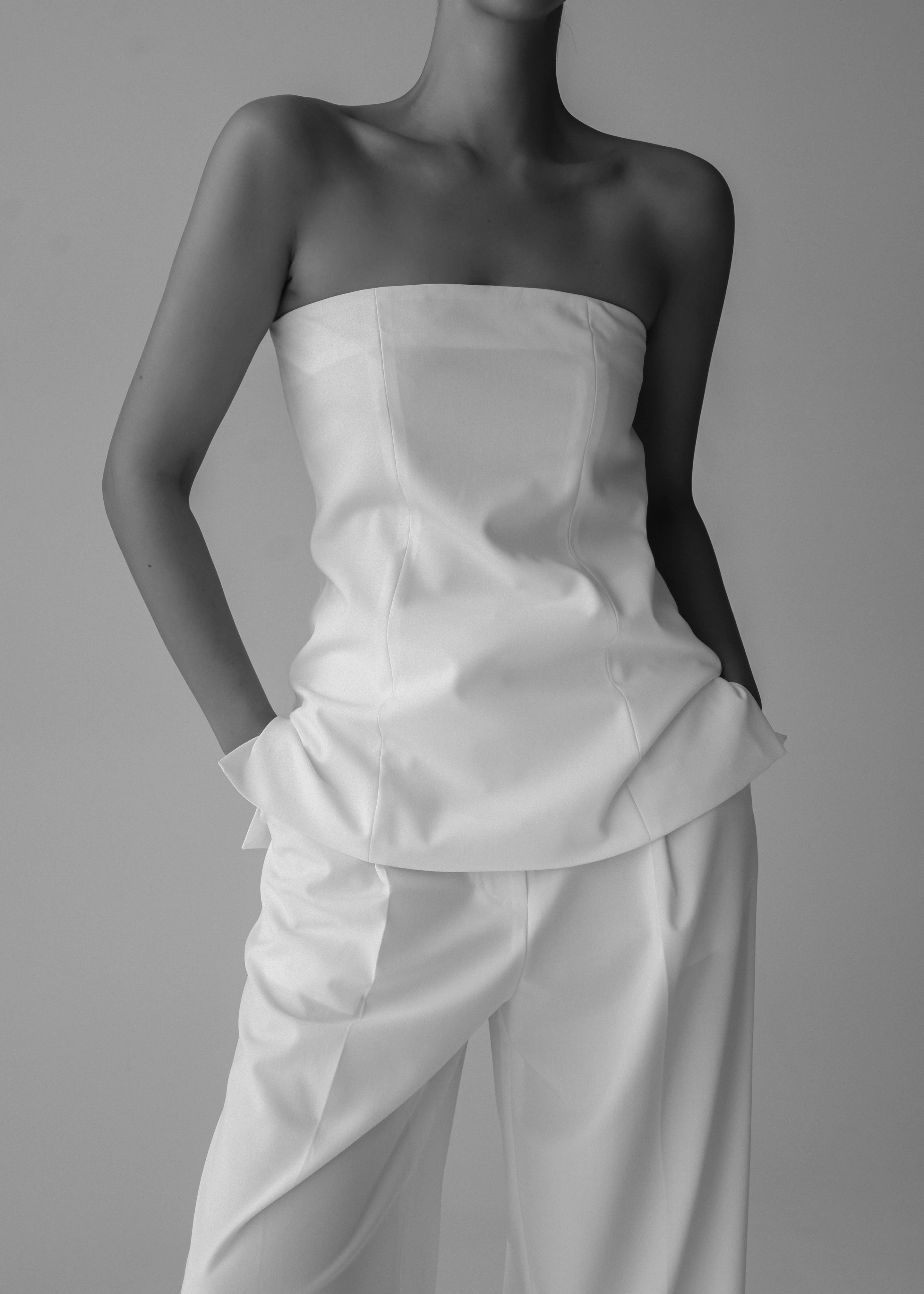 Abbie Strapless Top - White
