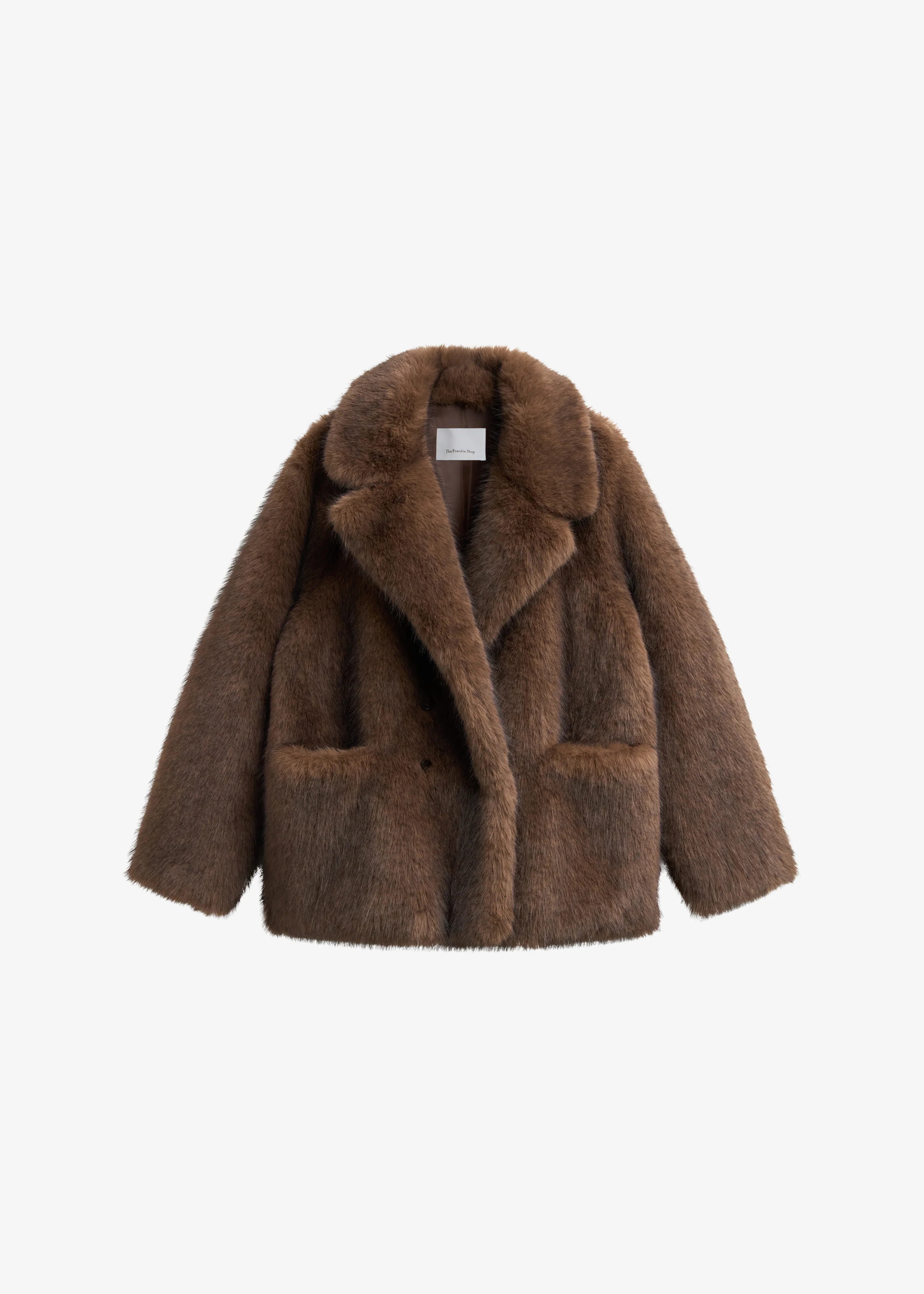 Adamello Faux Fur Short Coat - Brown - Image 10