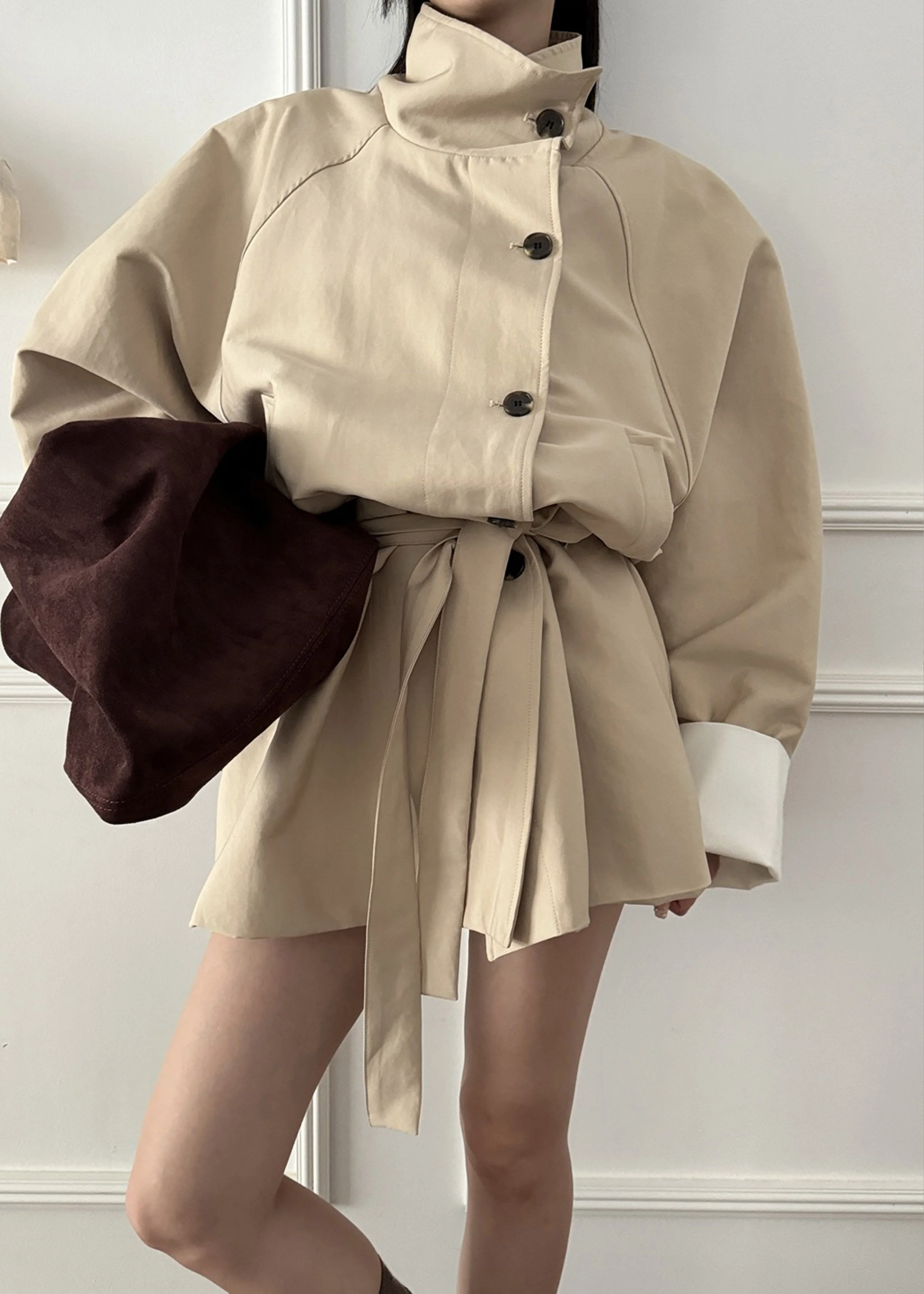 Alberta Short Trench - Beige - Image 15