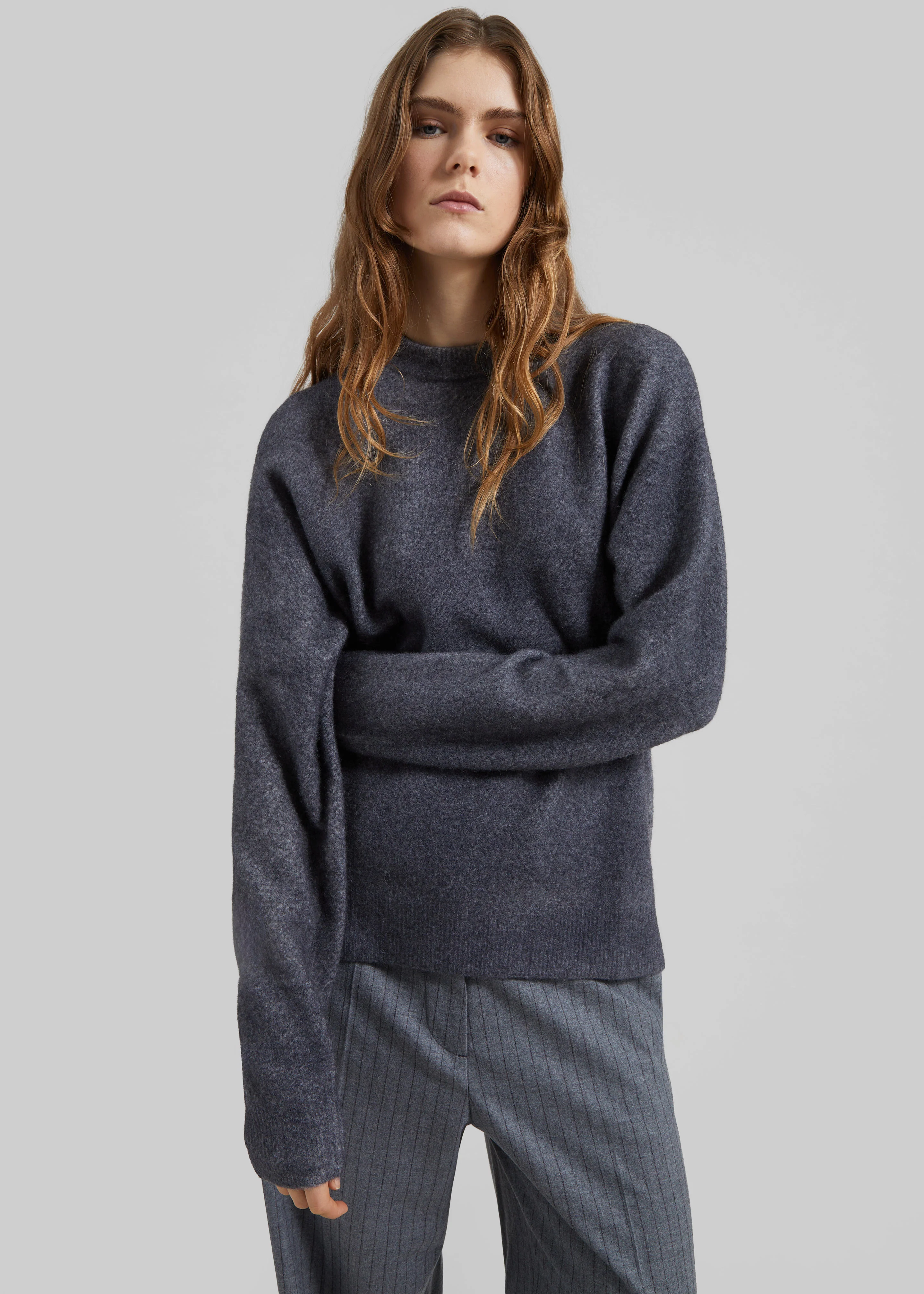 Amish Supplies Oversized Crewneck Sweater - Grey