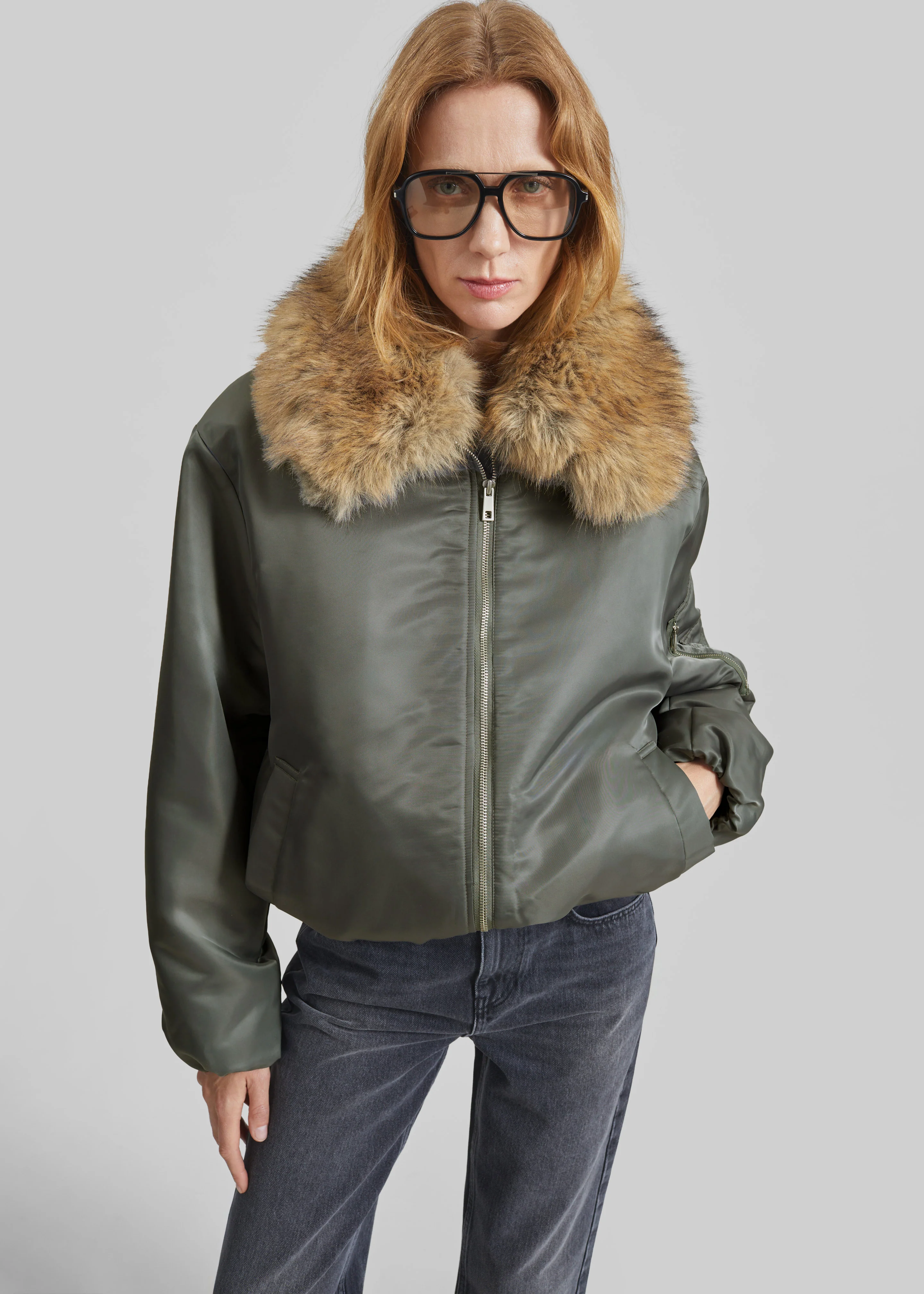 Arslev Bomber Jacket - Pale Olive - Image 5
