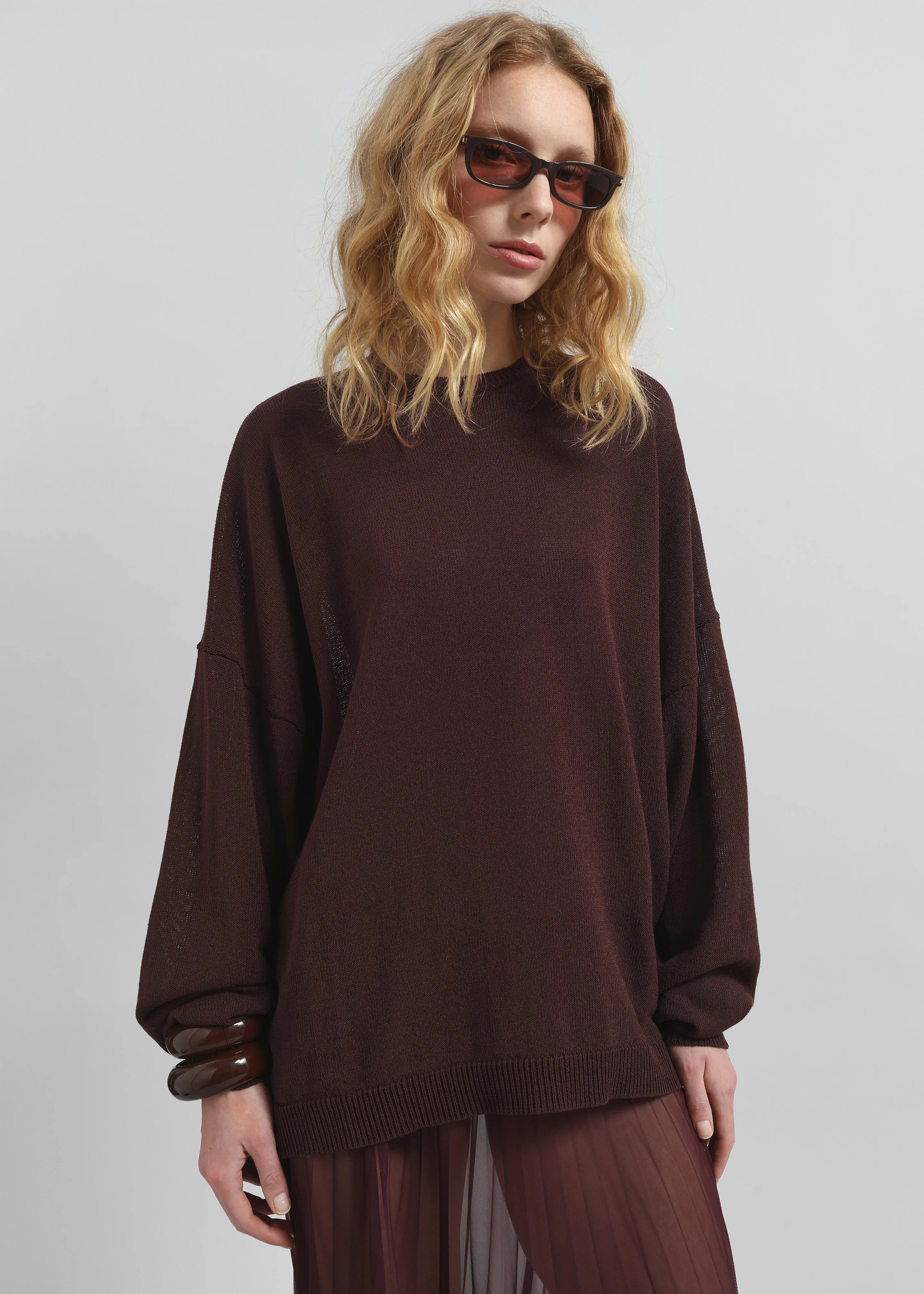 Basel Crew Neck Sweater - Burgundy - Image 2