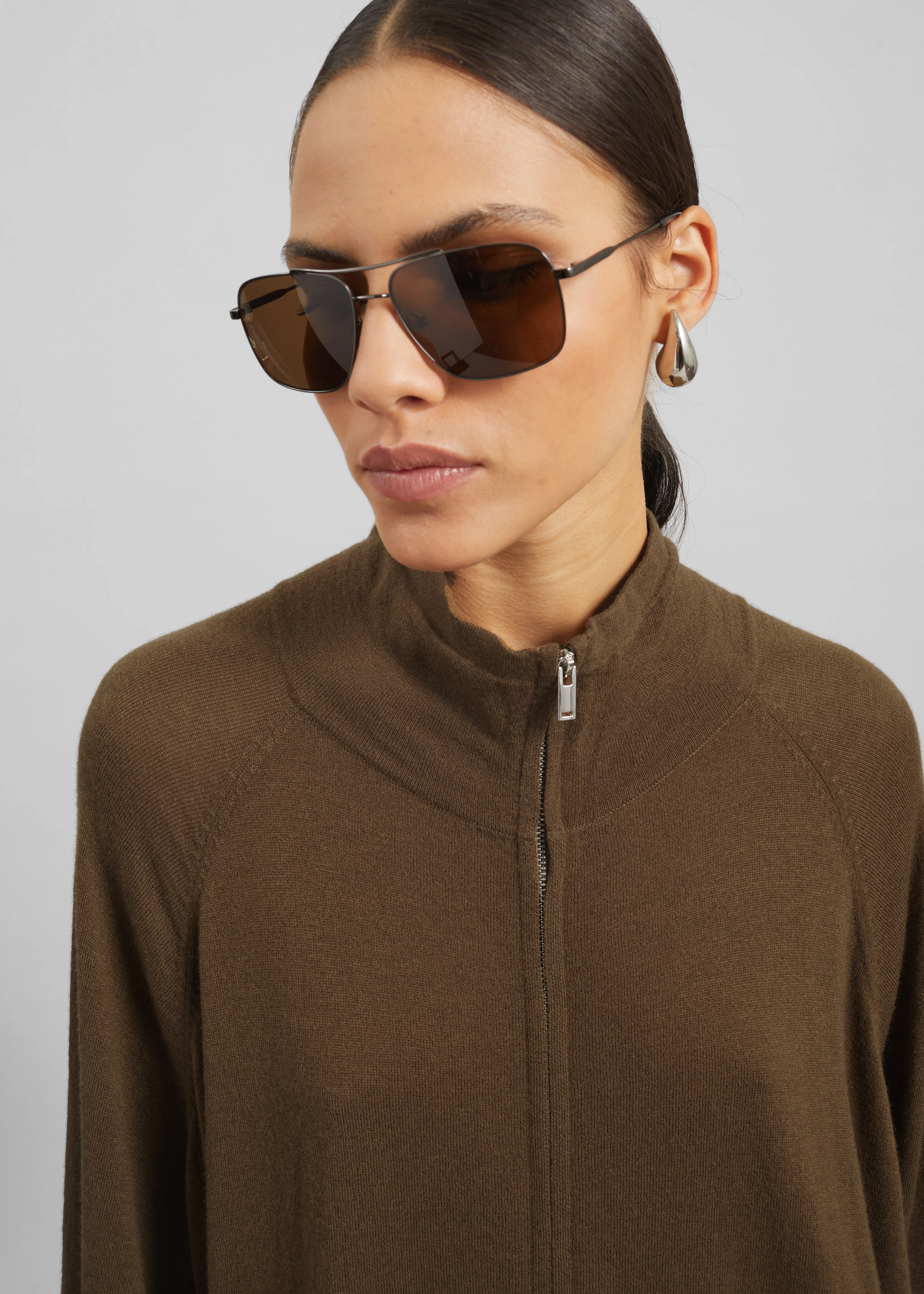 Baxe Knit Track Jacket - Dark Camel - Image 5