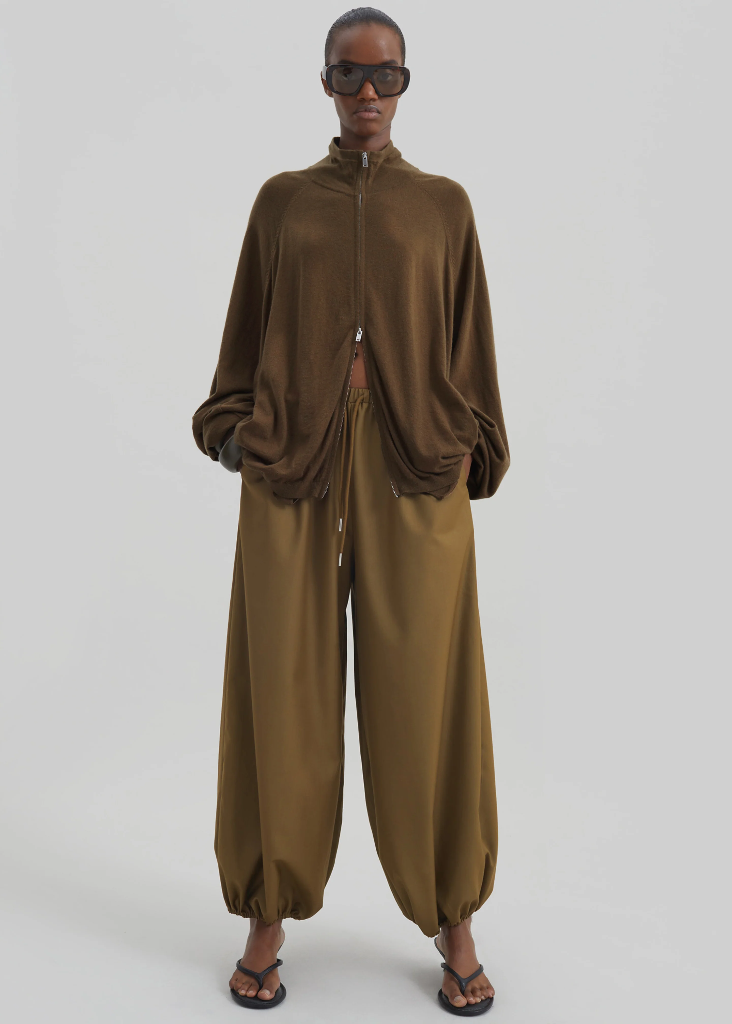 Baxe Knit Track Jacket - Dark Camel - Image 6