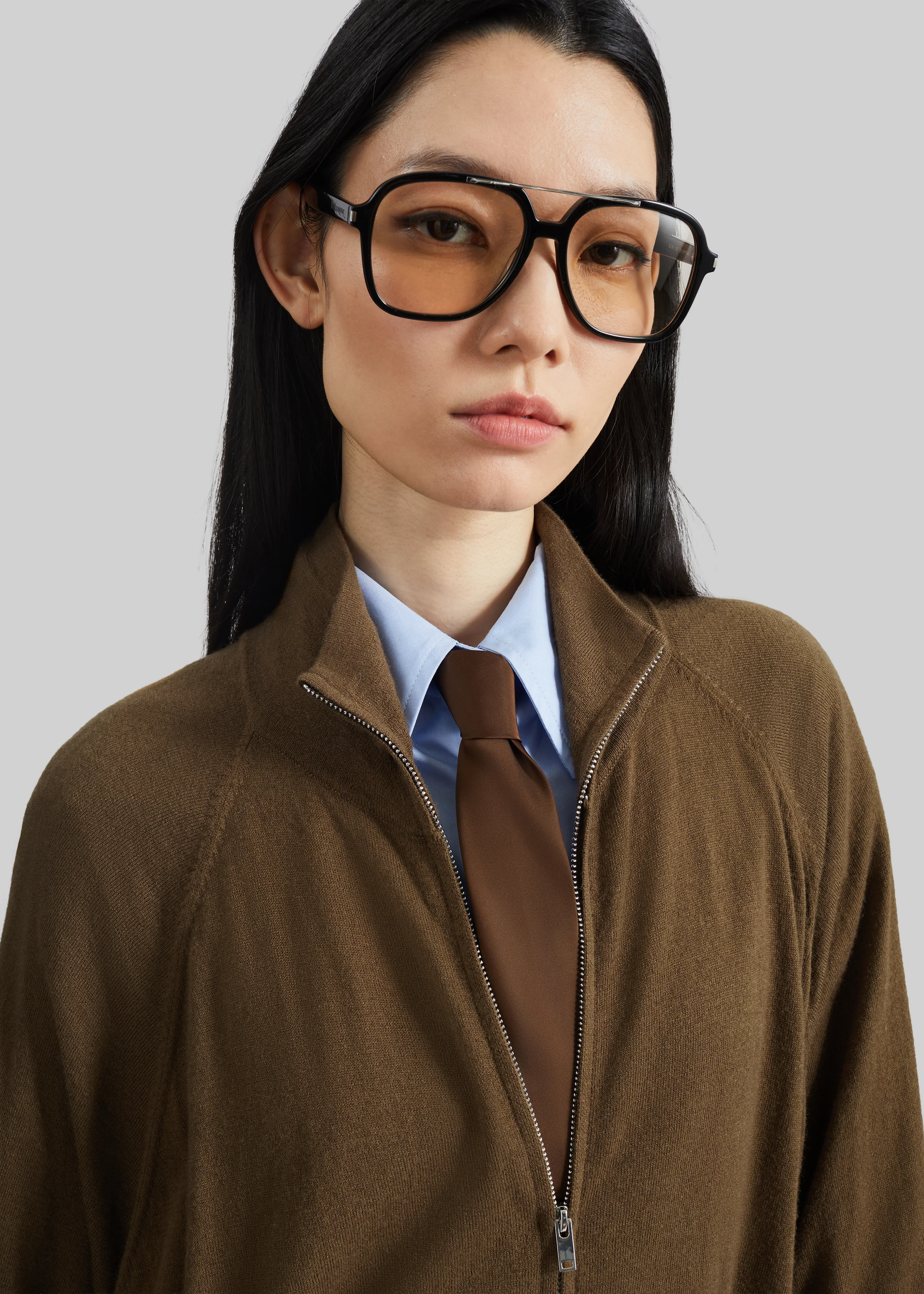 Baxe Knit Track Jacket - Dark Camel - Image 8