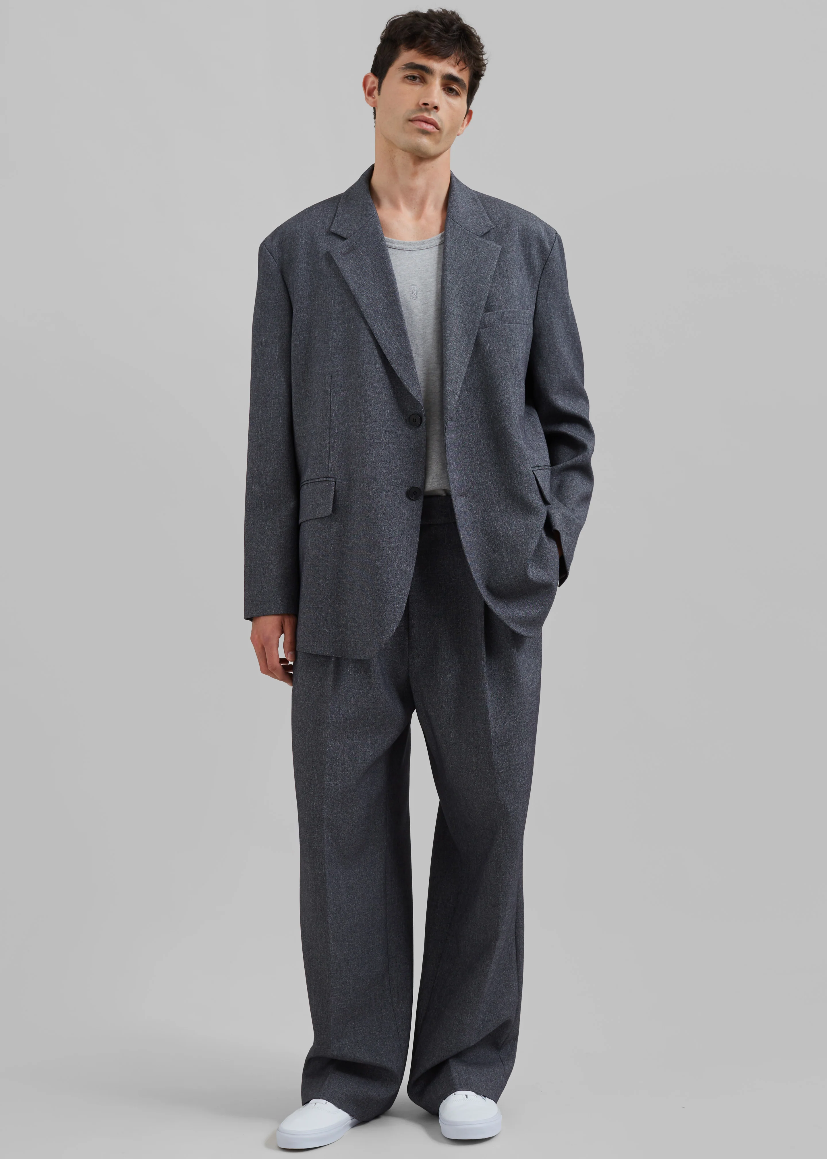 Beo Suit Pants - Grey Melange - Image 2