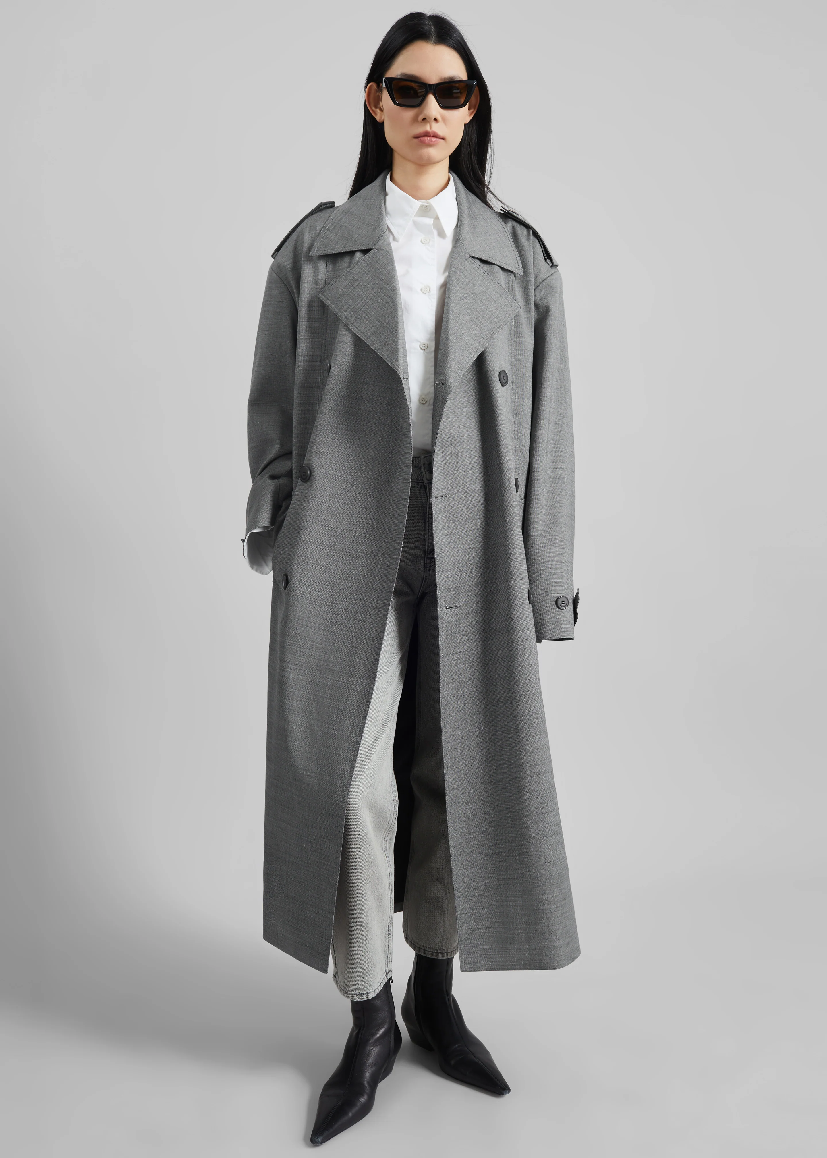 Bleecker Trench Coat - Grey Melange - Image 6