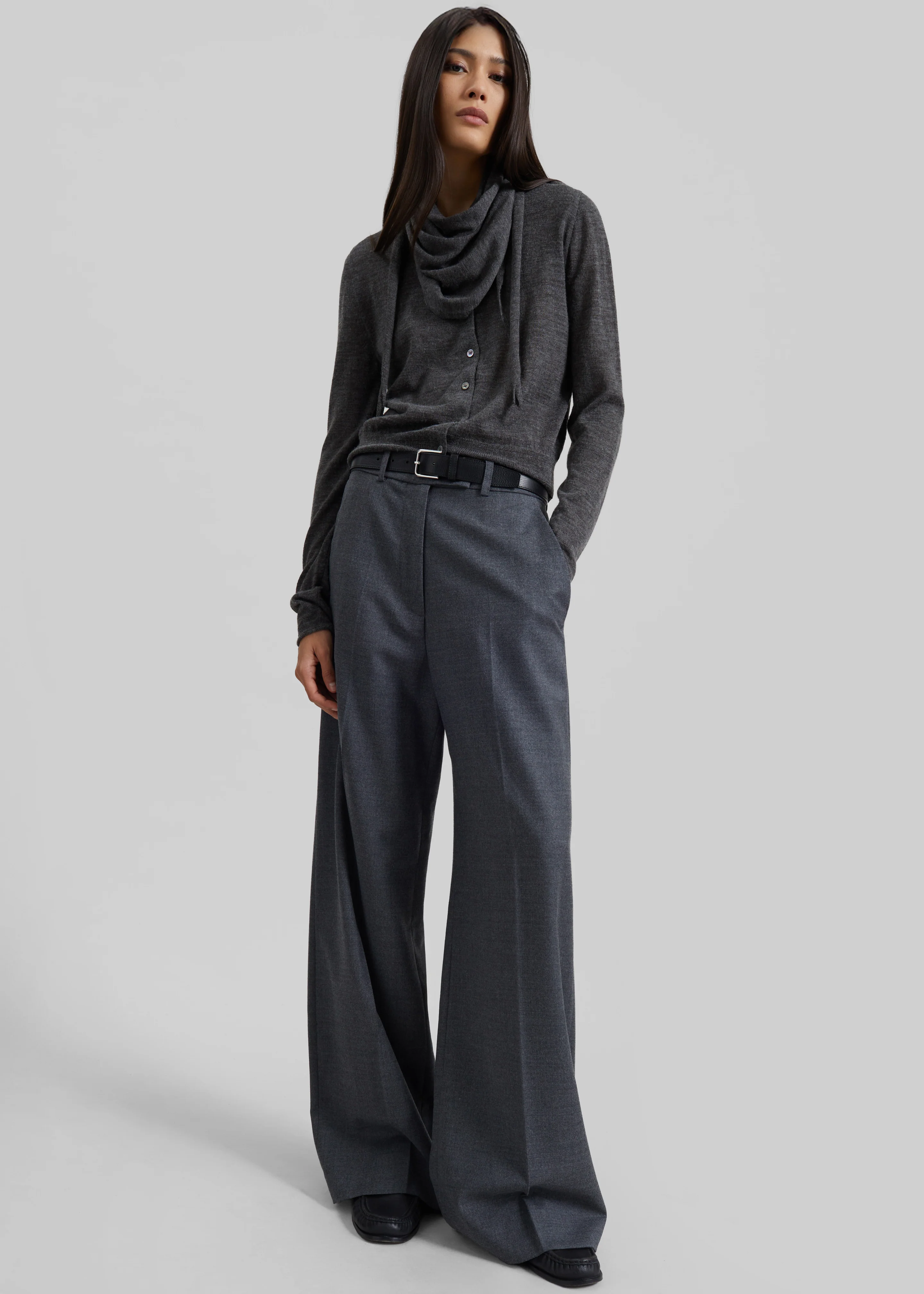 Brickell Flannel Trousers - Grey Melange