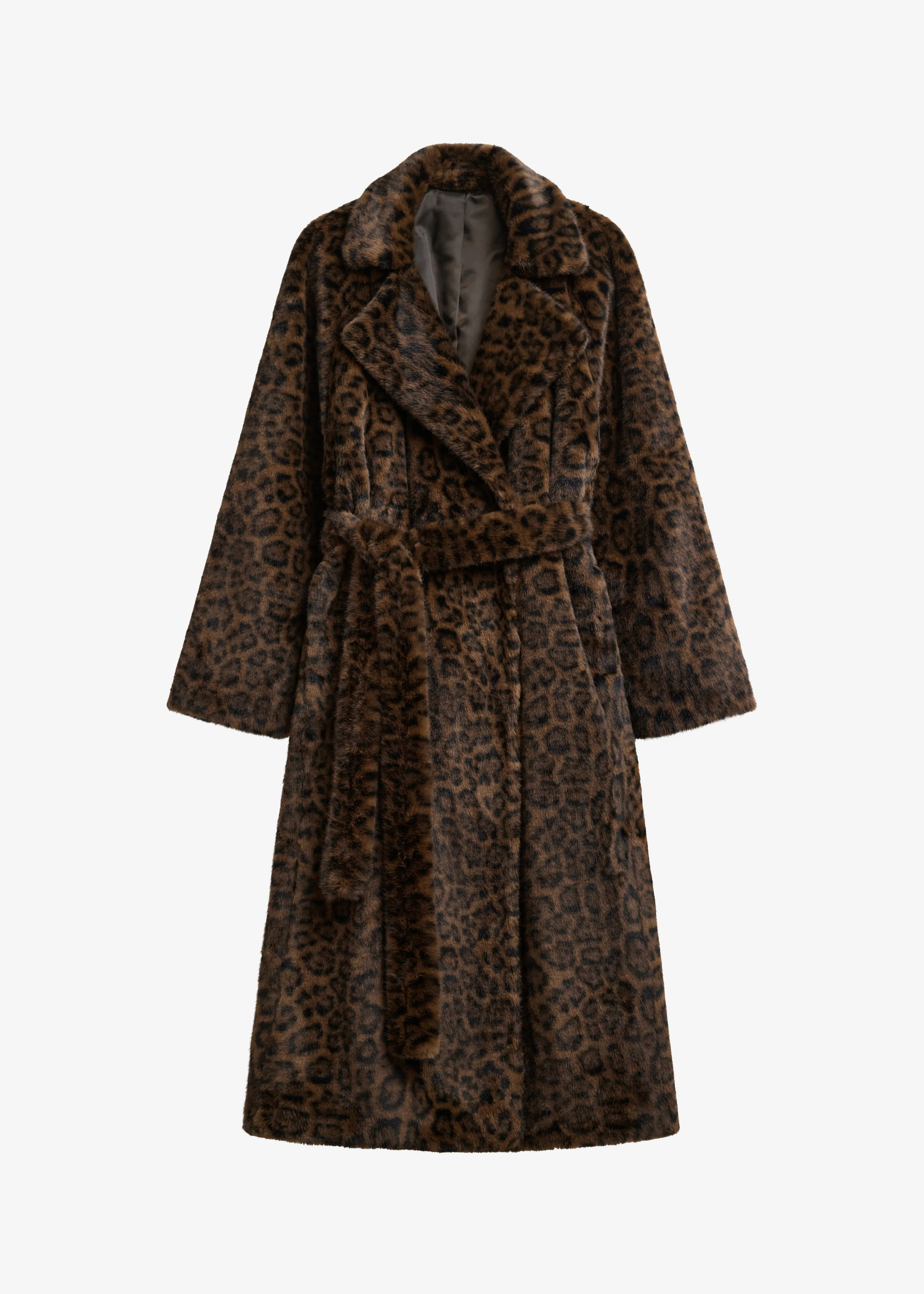 Cadence Faux Fur Long Coat - Leopard Brown - Image 10