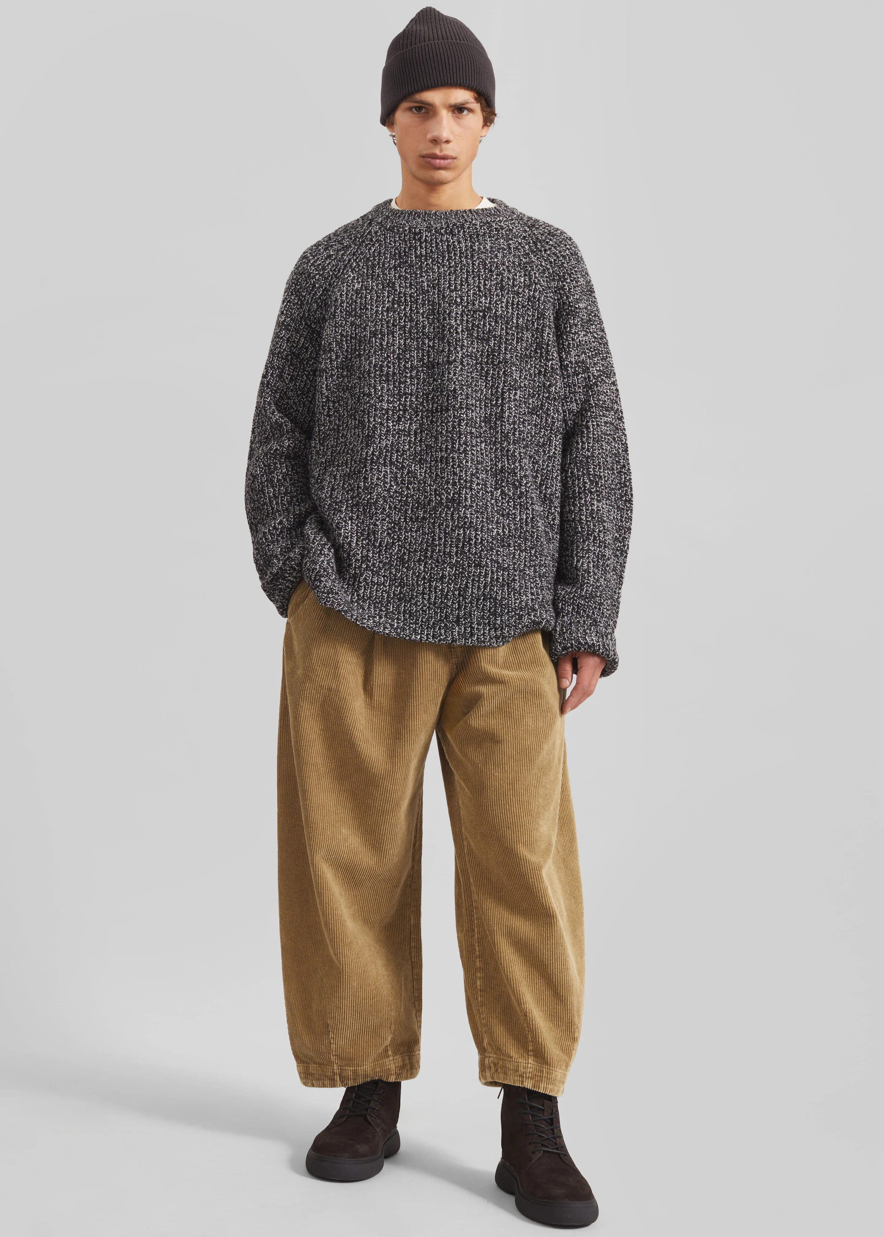 Carter Crewneck Sweater - Black Melange - Image 2