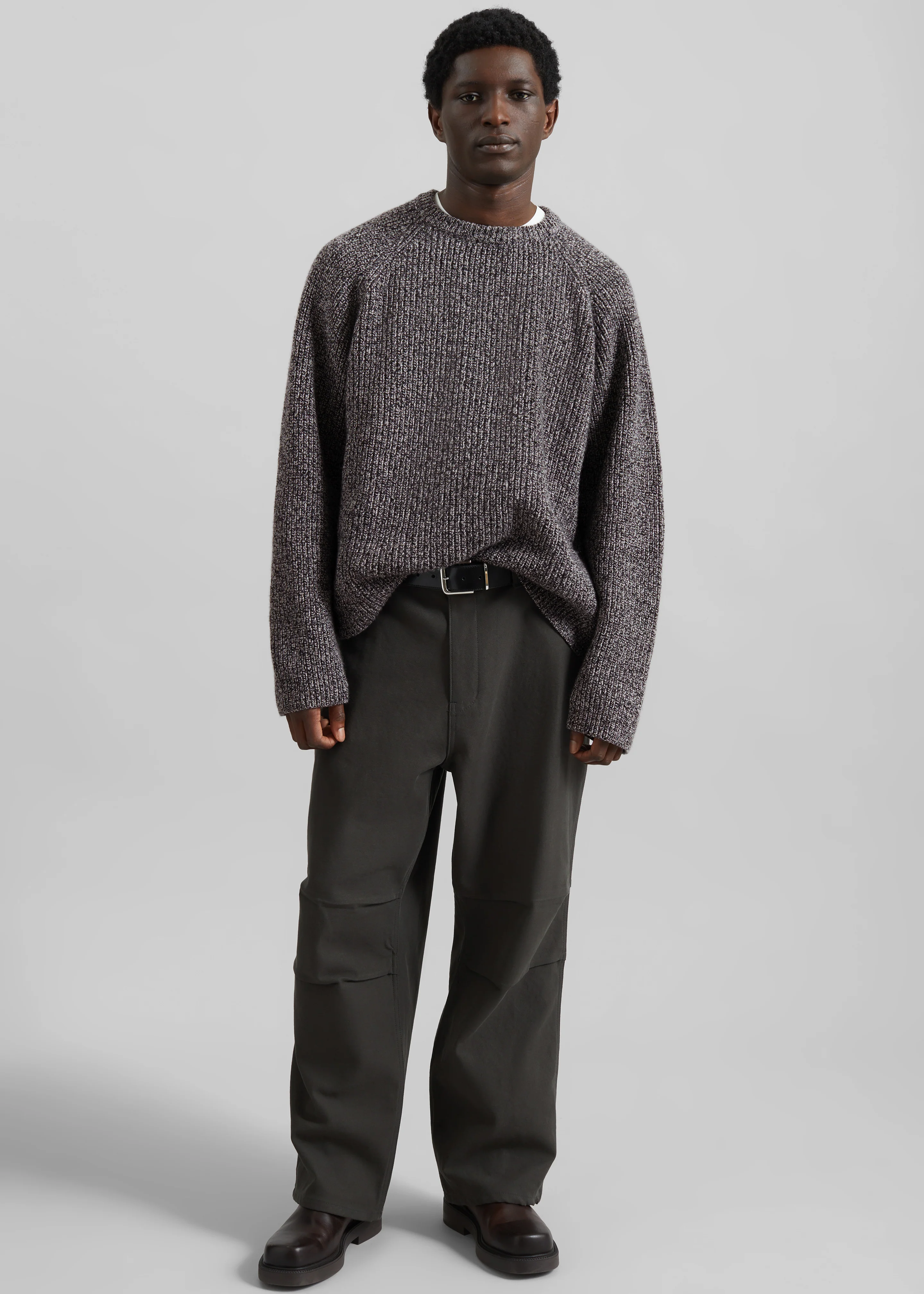 Carter Crewneck Sweater - Black Melange - Image 5