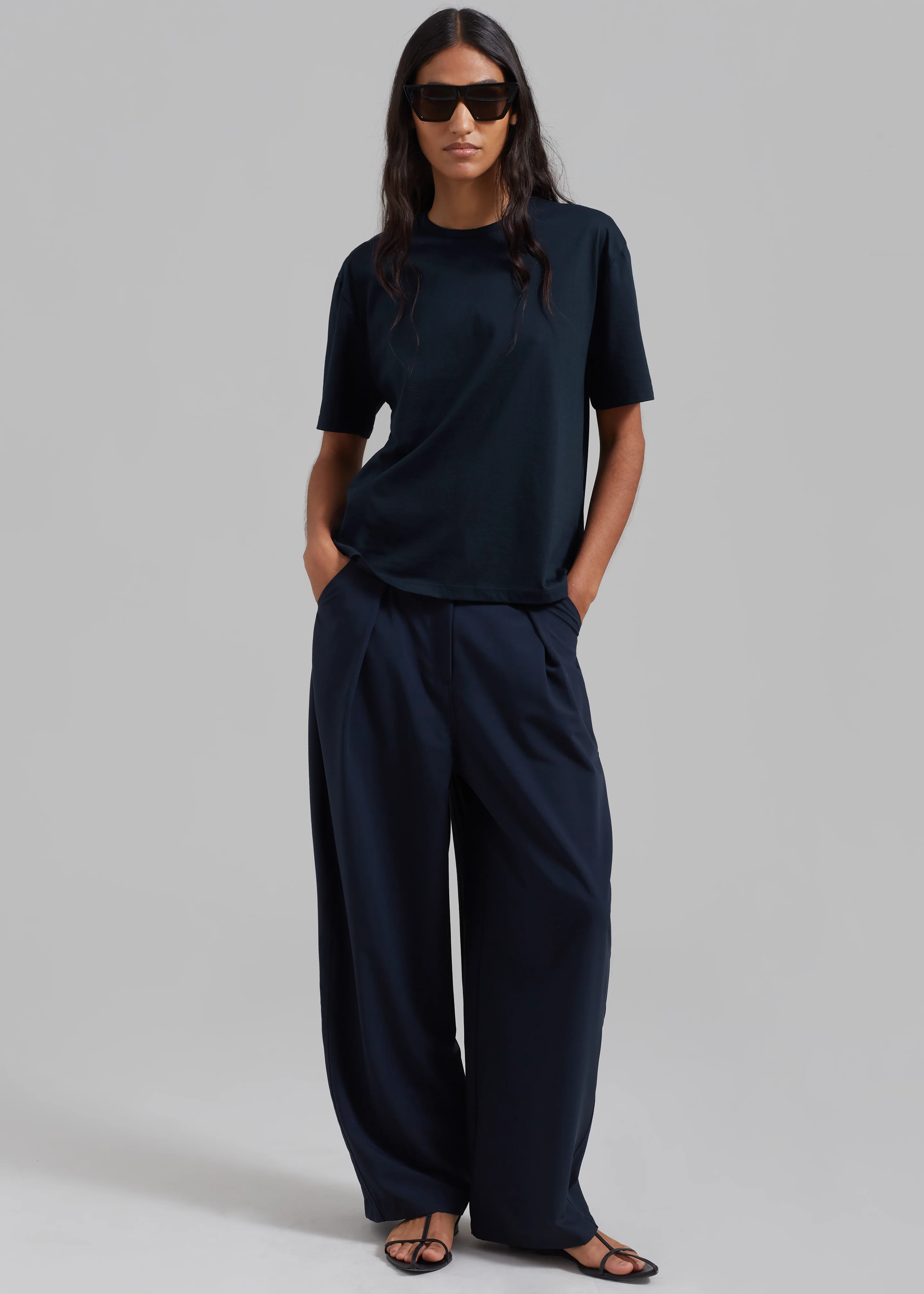 Connell Boxy Tee - Navy - Image 3