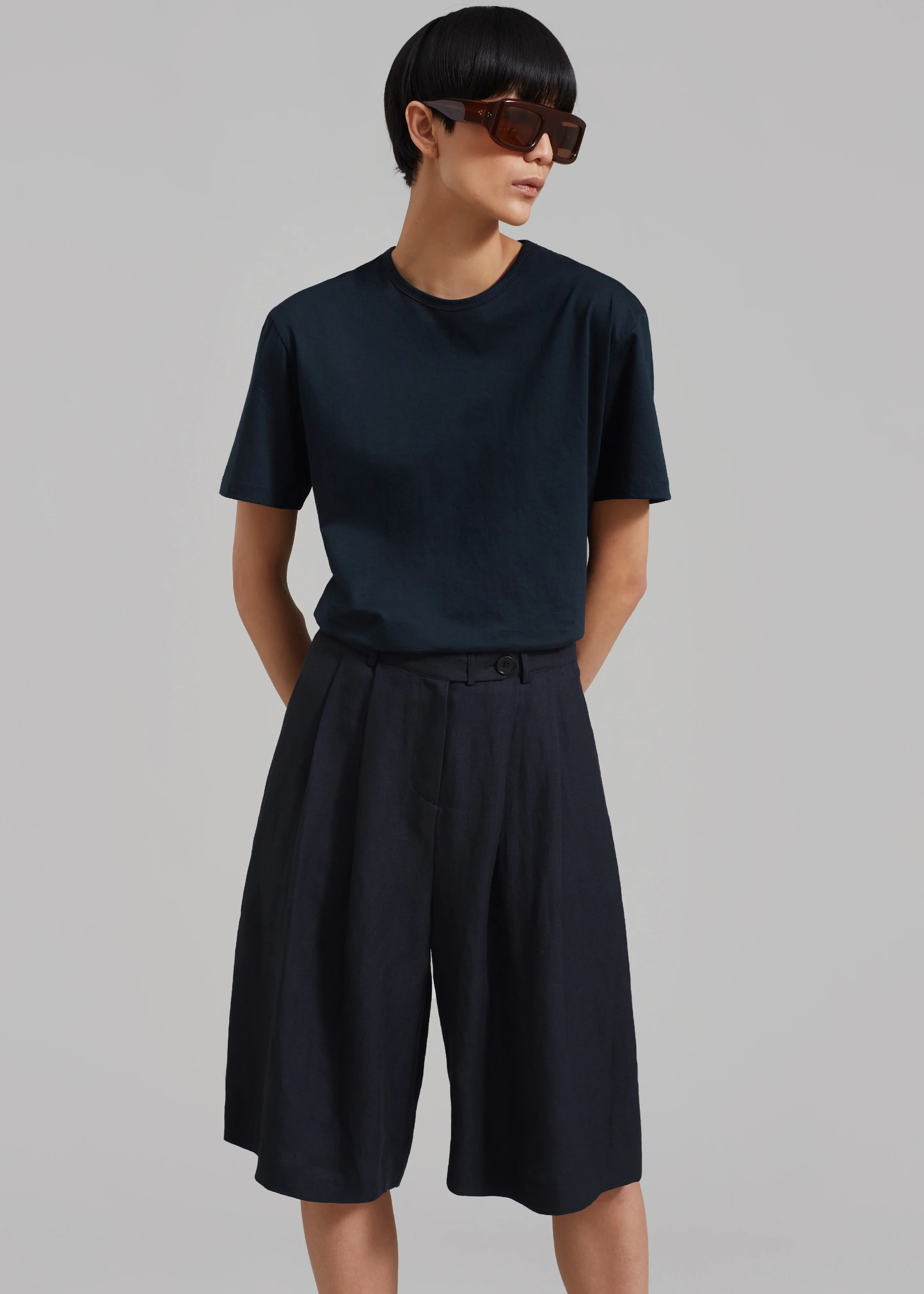 Connell Boxy Tee - Navy - Image 4