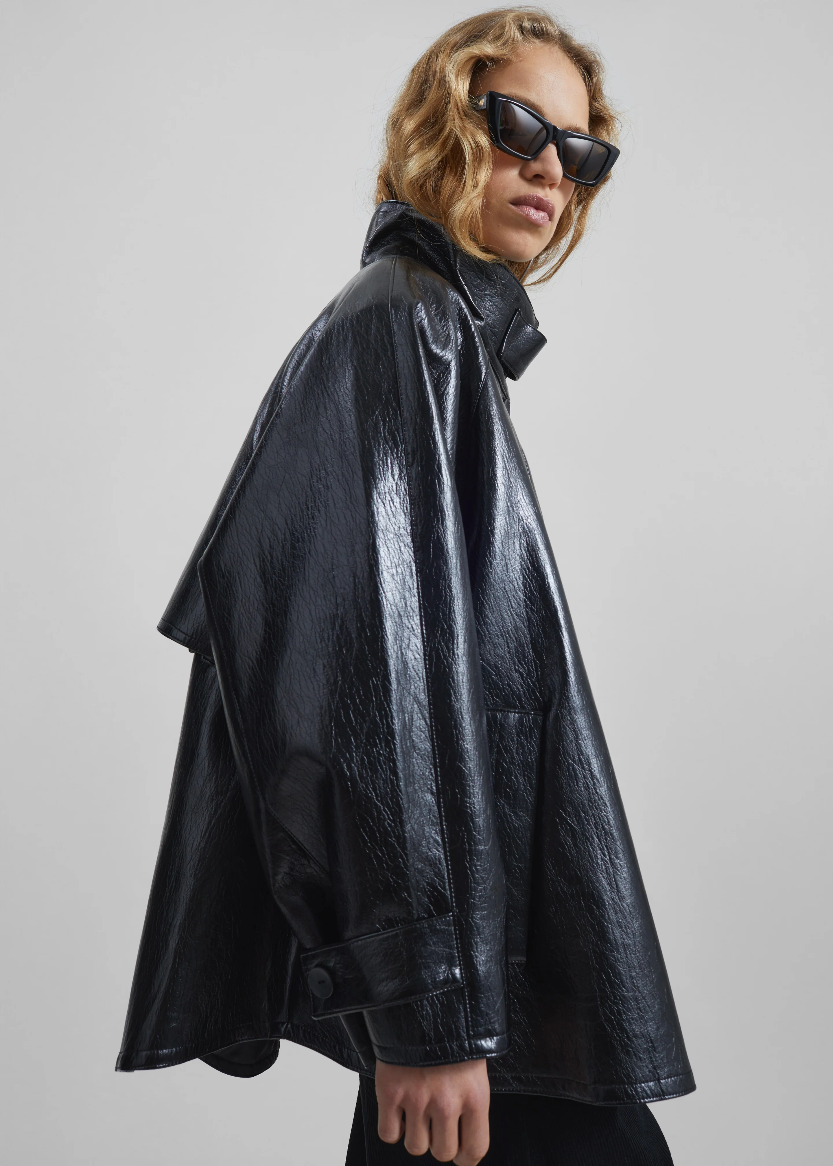 Dalaro Faux Leather Swing Jacket - Black