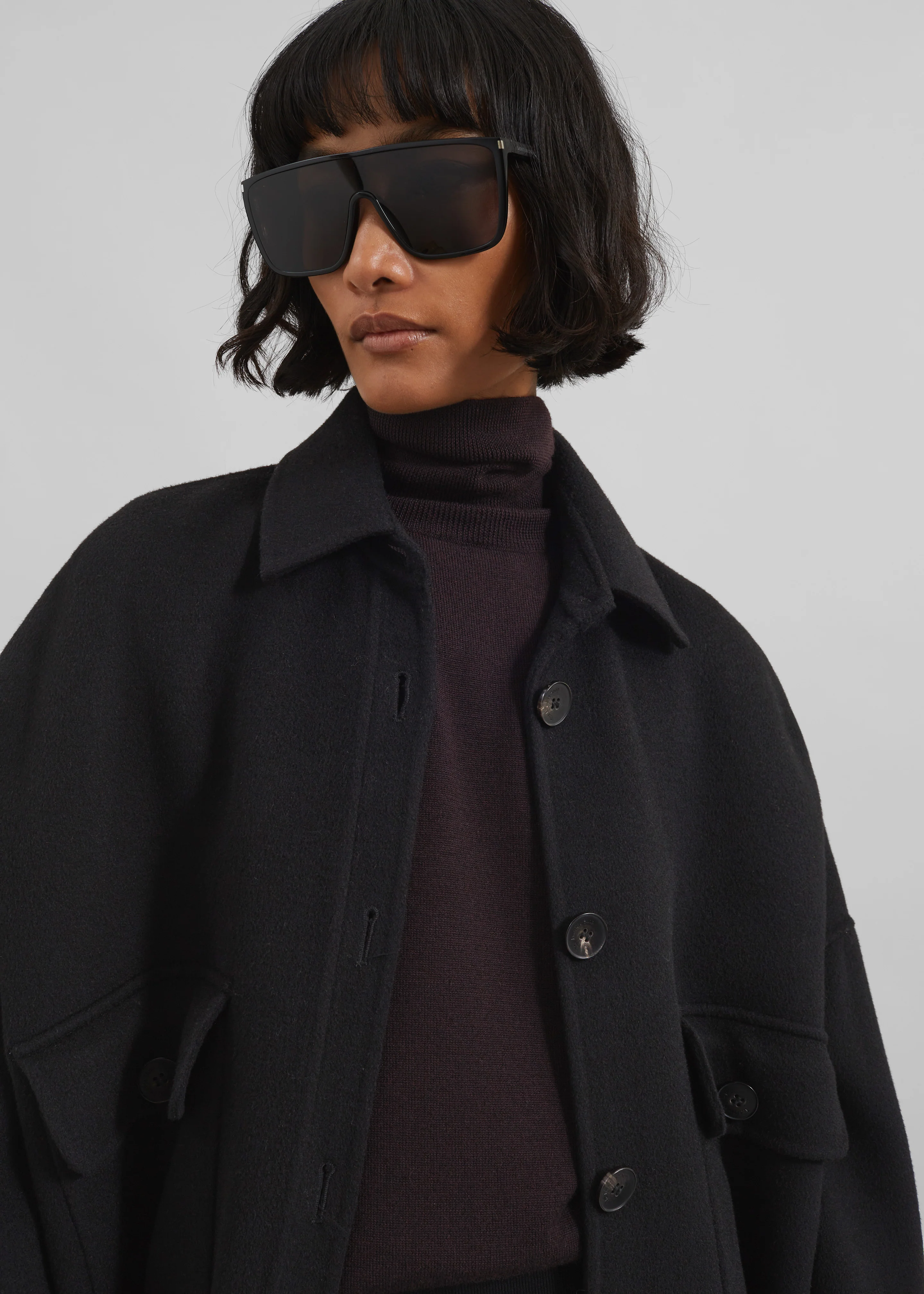 Dallas Wool Overcoat - Black - Image 7