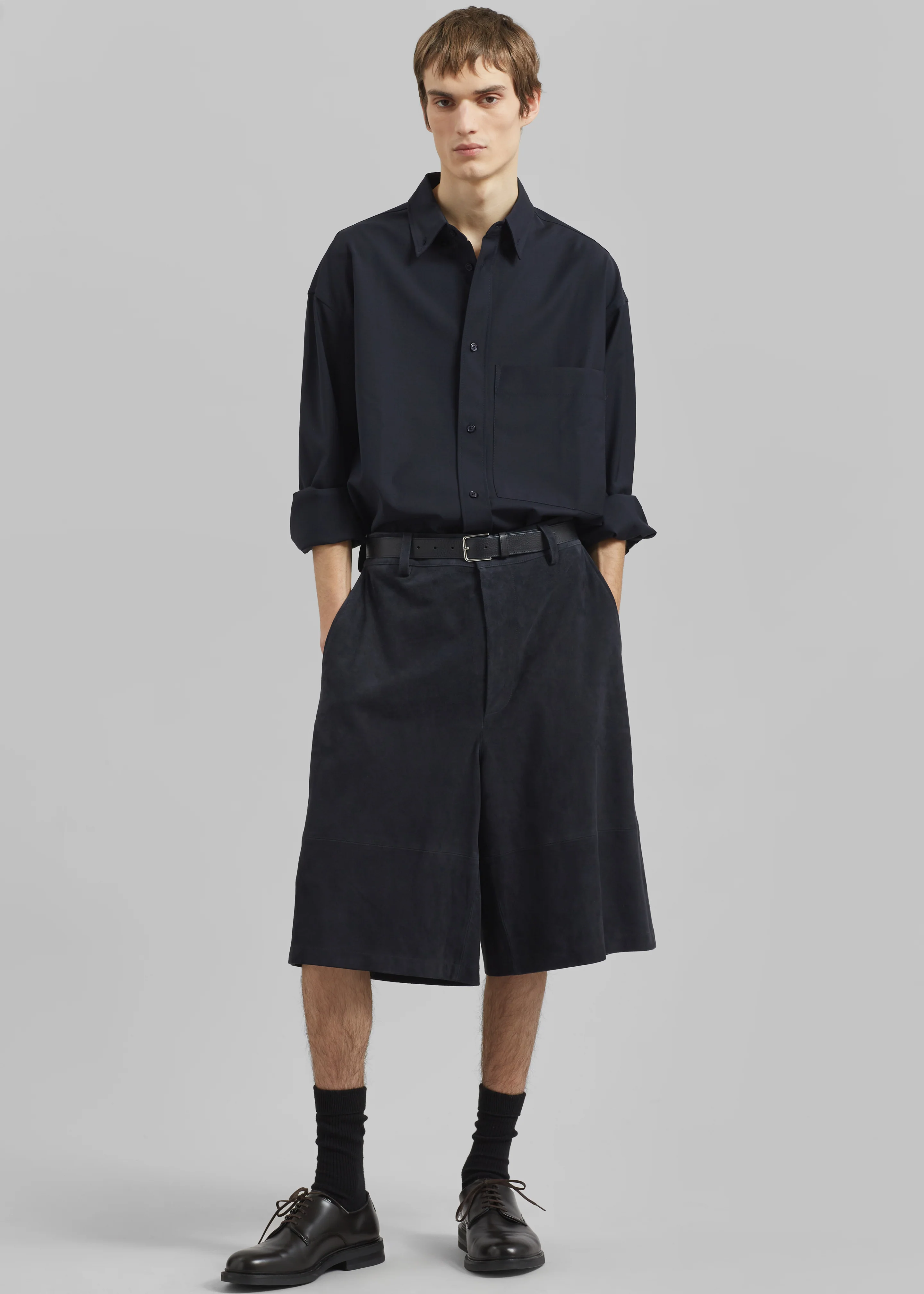 Dalton Wool Blend Shirt - Dark Navy