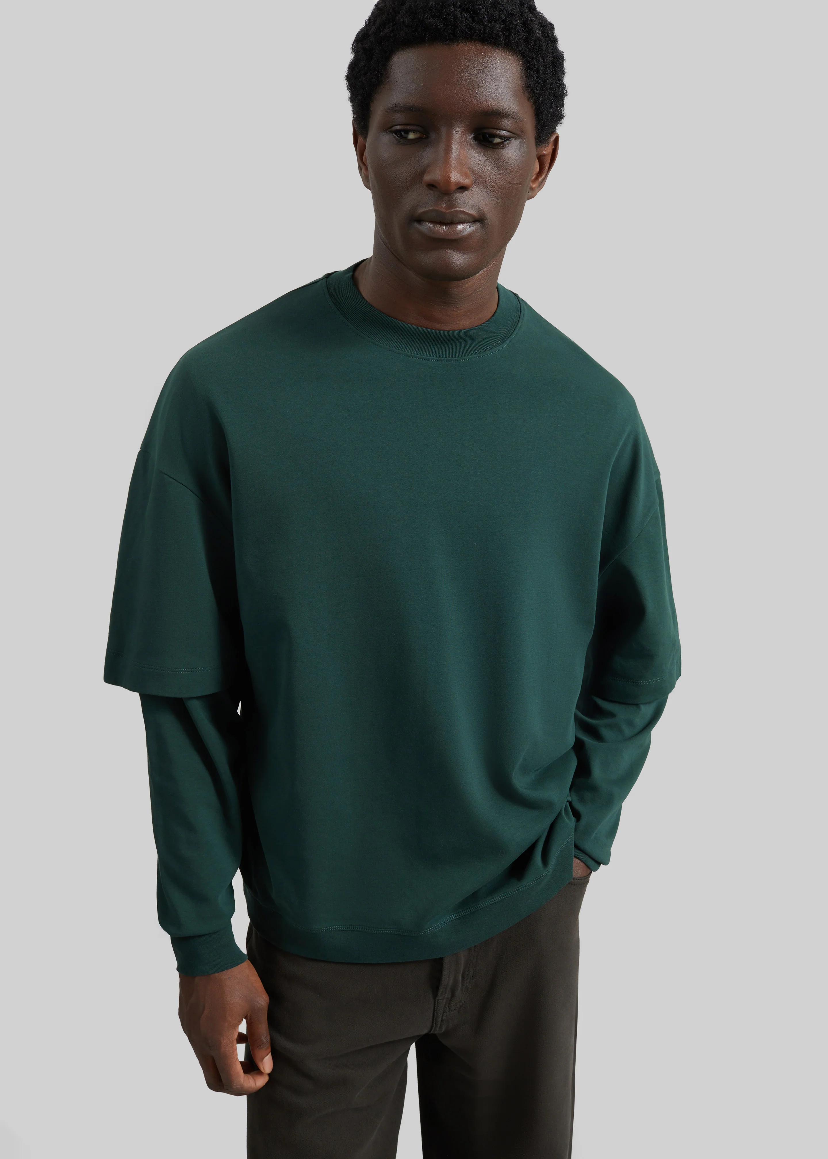 Darkpark Troy Double Sleeve Tee - Forest Green - Image 2