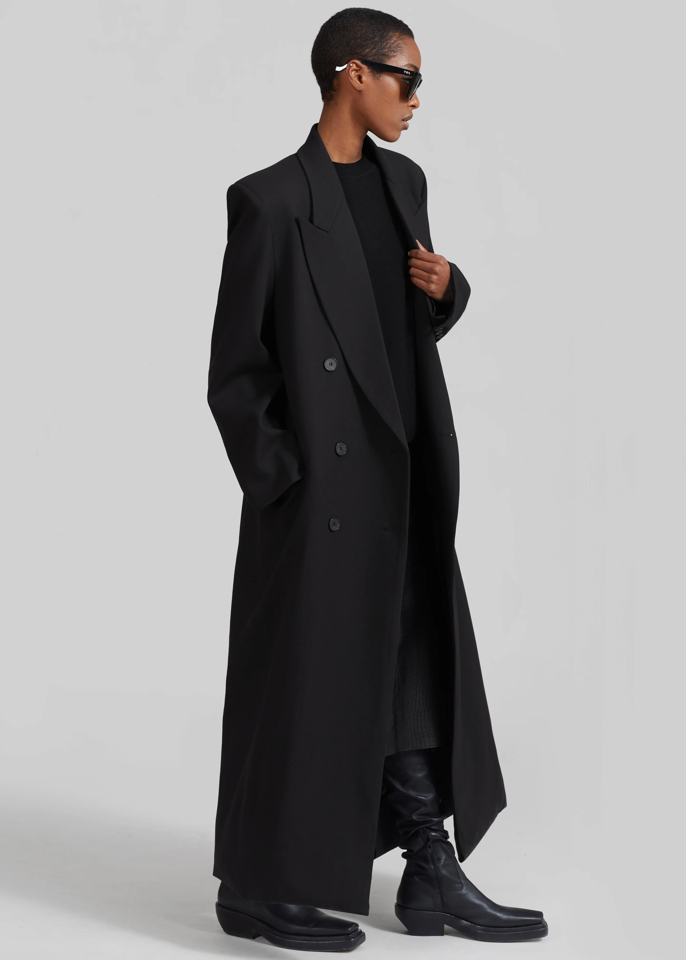 Delphina Long Coat - Black - Image 3