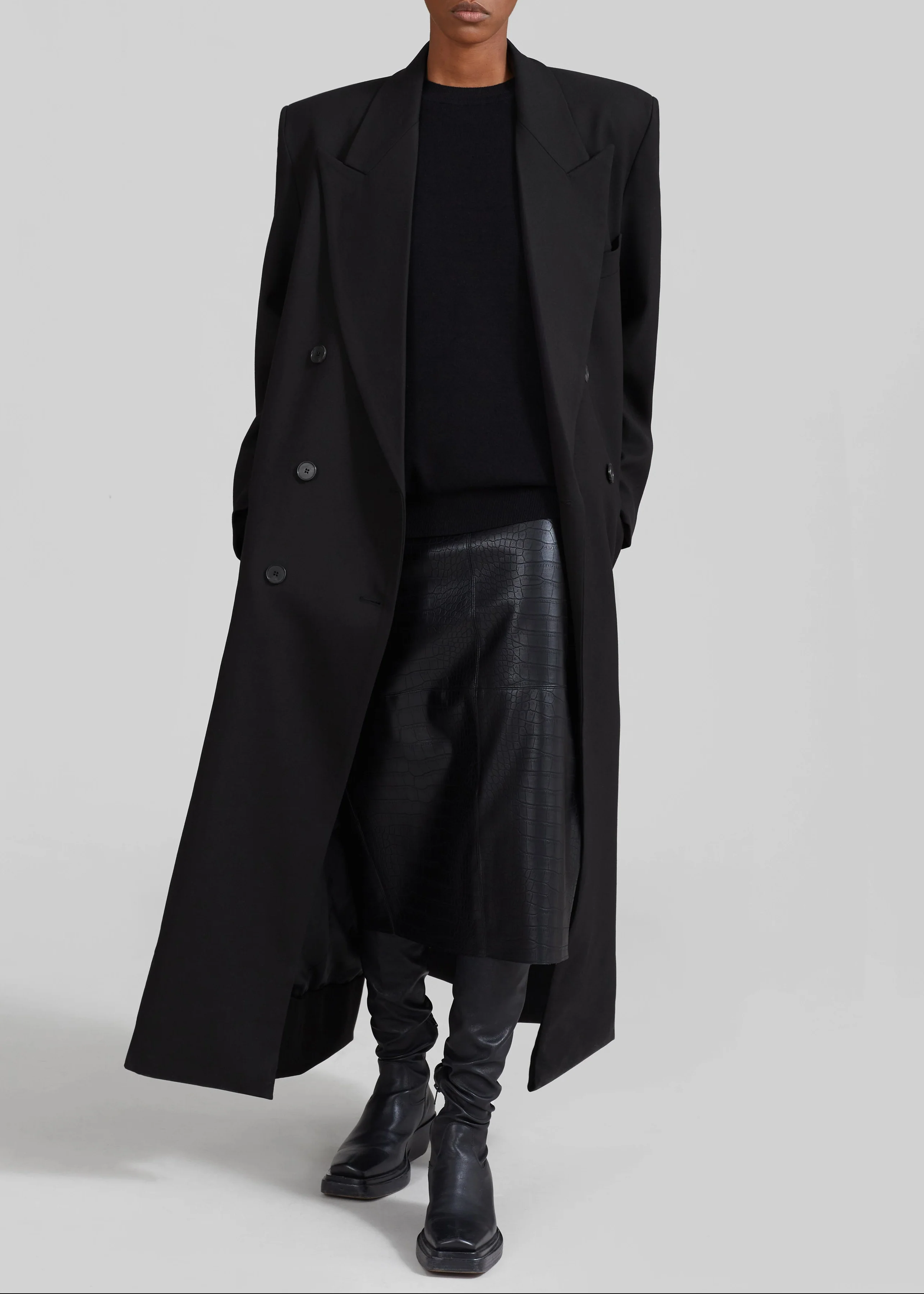 Delphina Long Coat - Black - Image 5