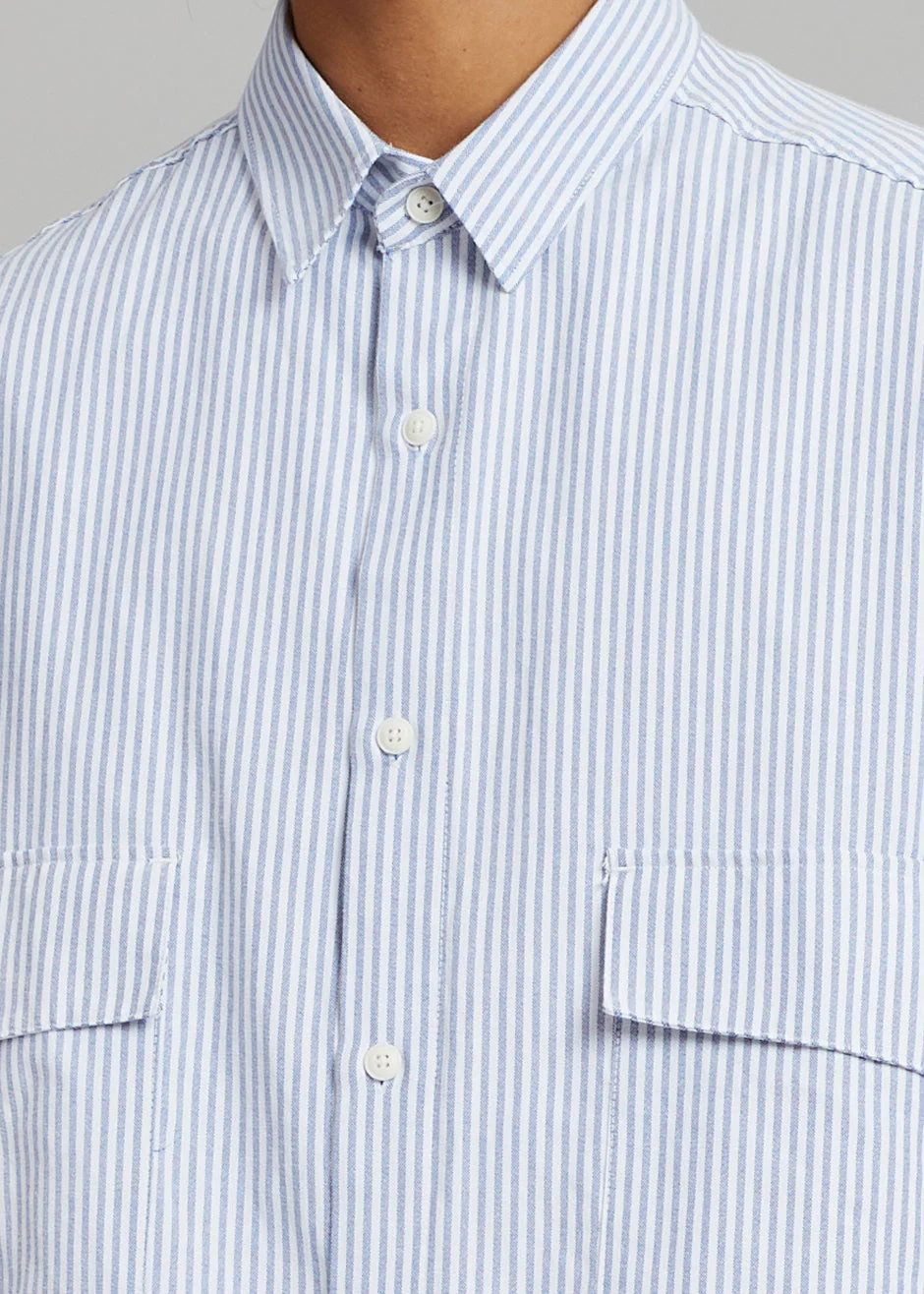 Ethan Pocket Shirt - Blue Stripe - Image 4