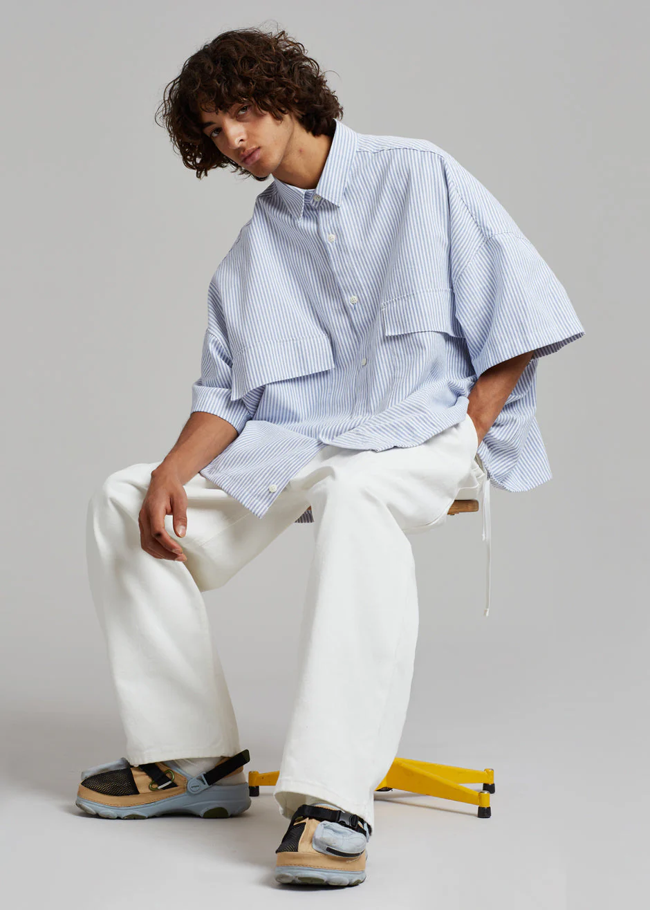 Ethan Pocket Shirt - Blue Stripe - Image 5
