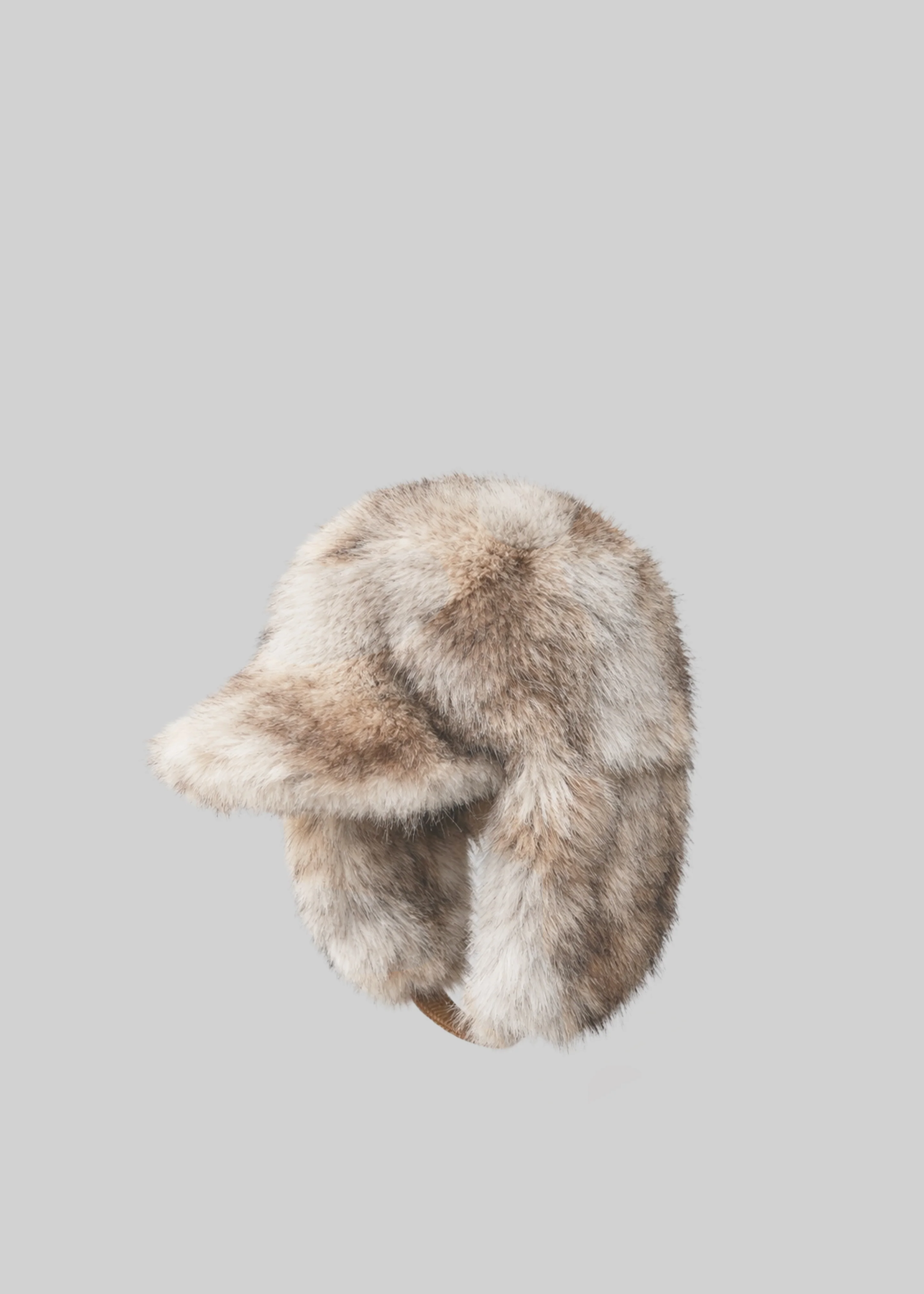 Freccia Faux Fur Aviator Hat - Grey - Image 2