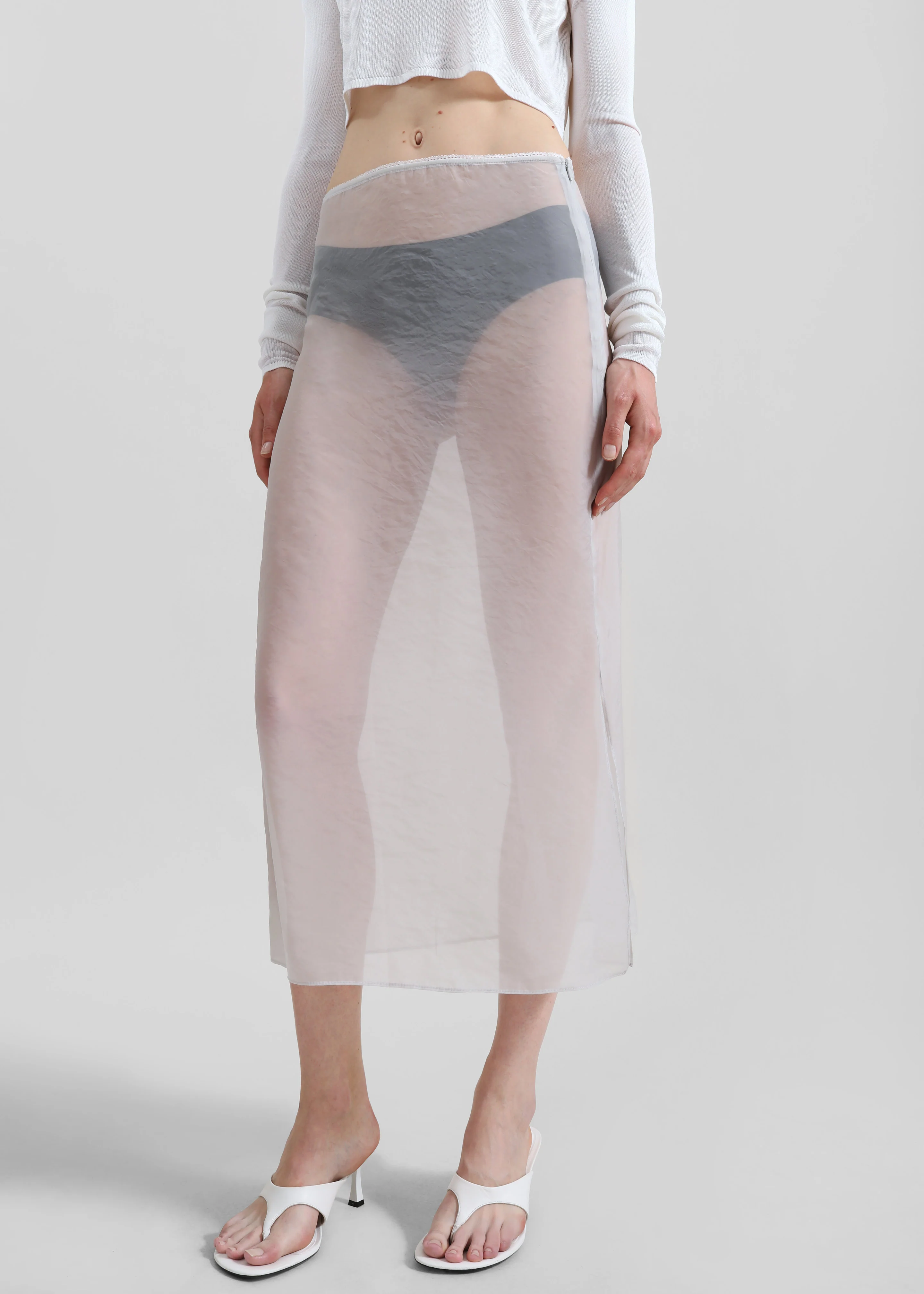 Girone Sheer Skirt - Light Grey - Image 4