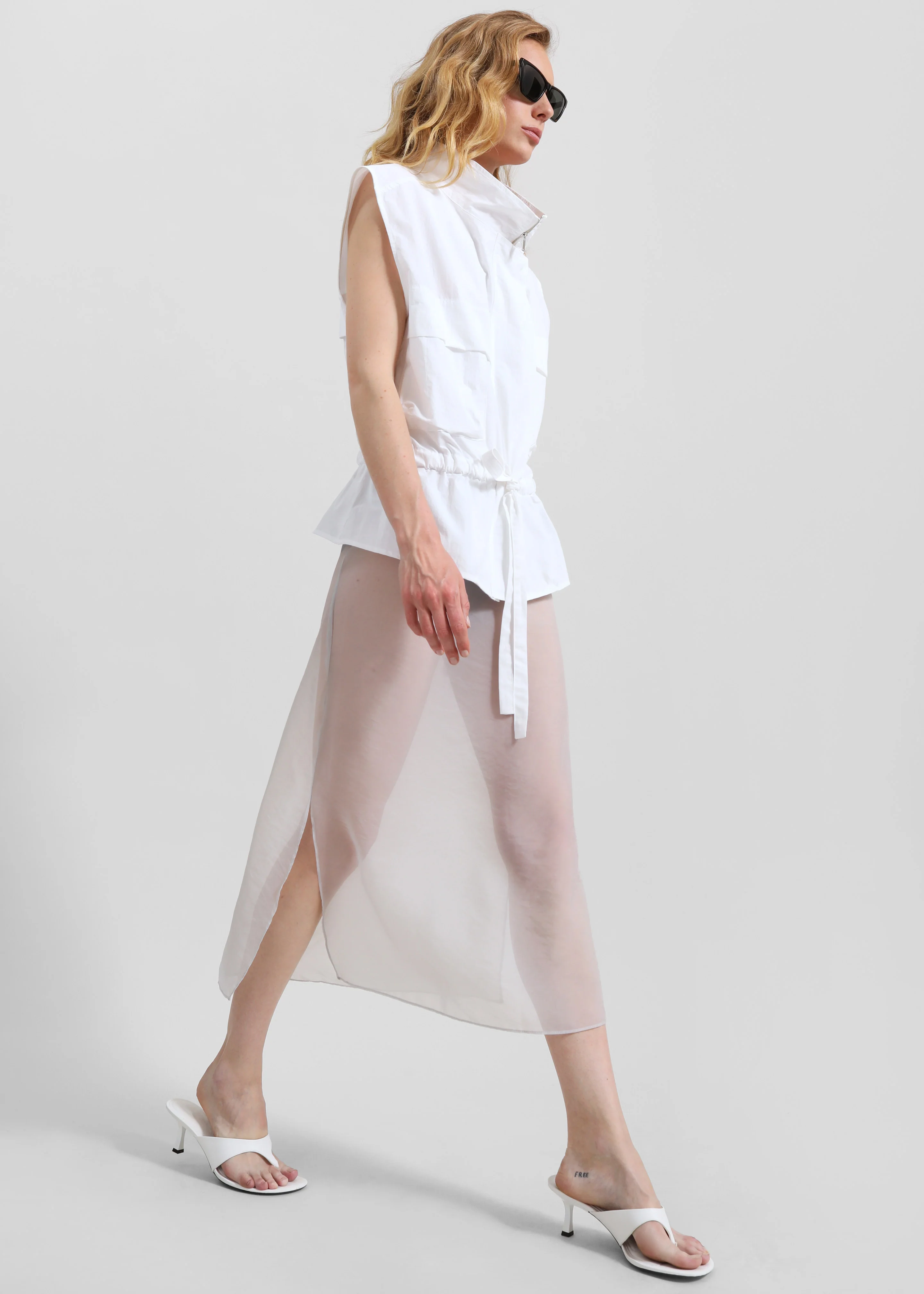 Girone Sheer Skirt - Light Grey - Image 7