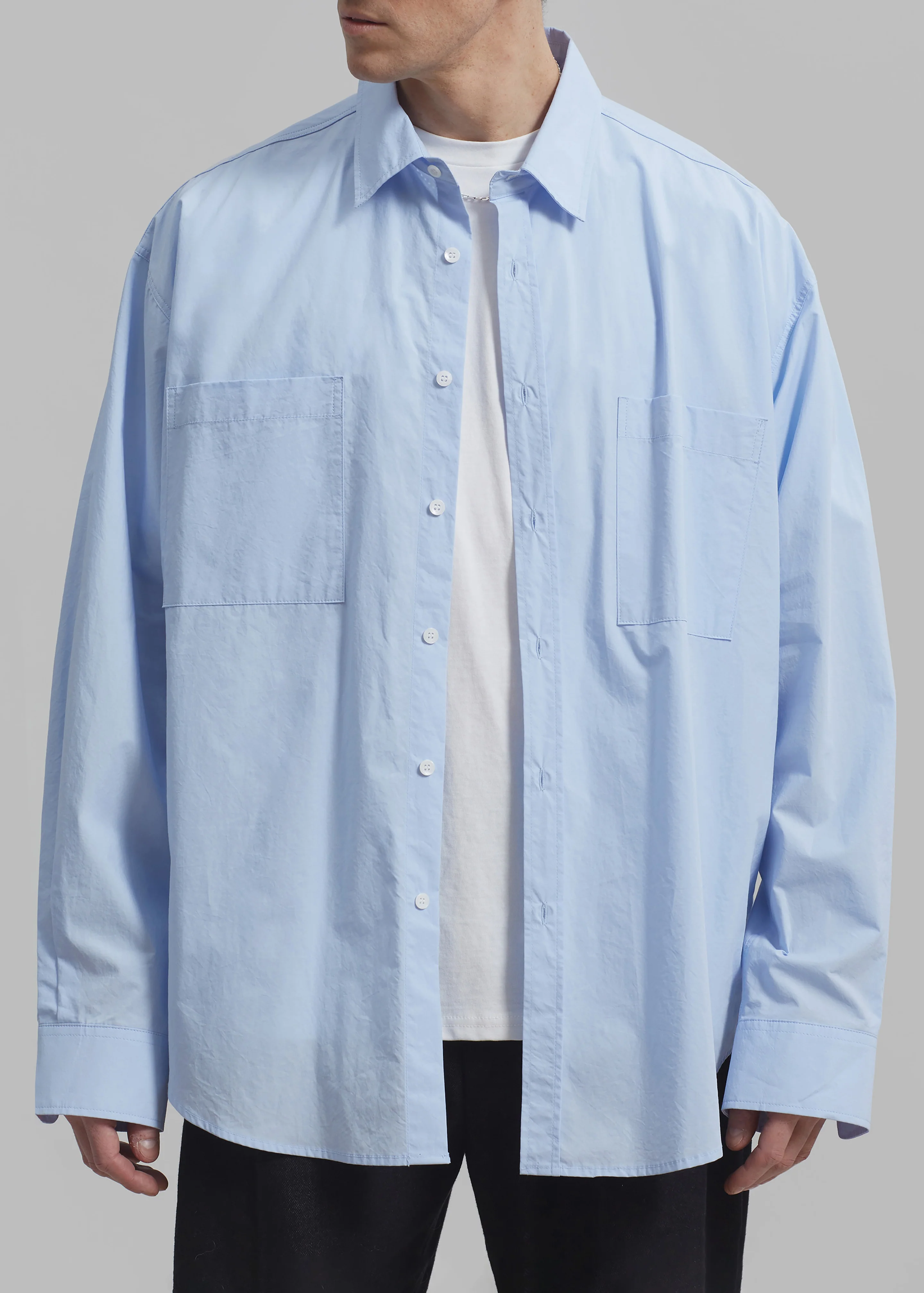 Gus Oversized Shirt - Sky - Image 7