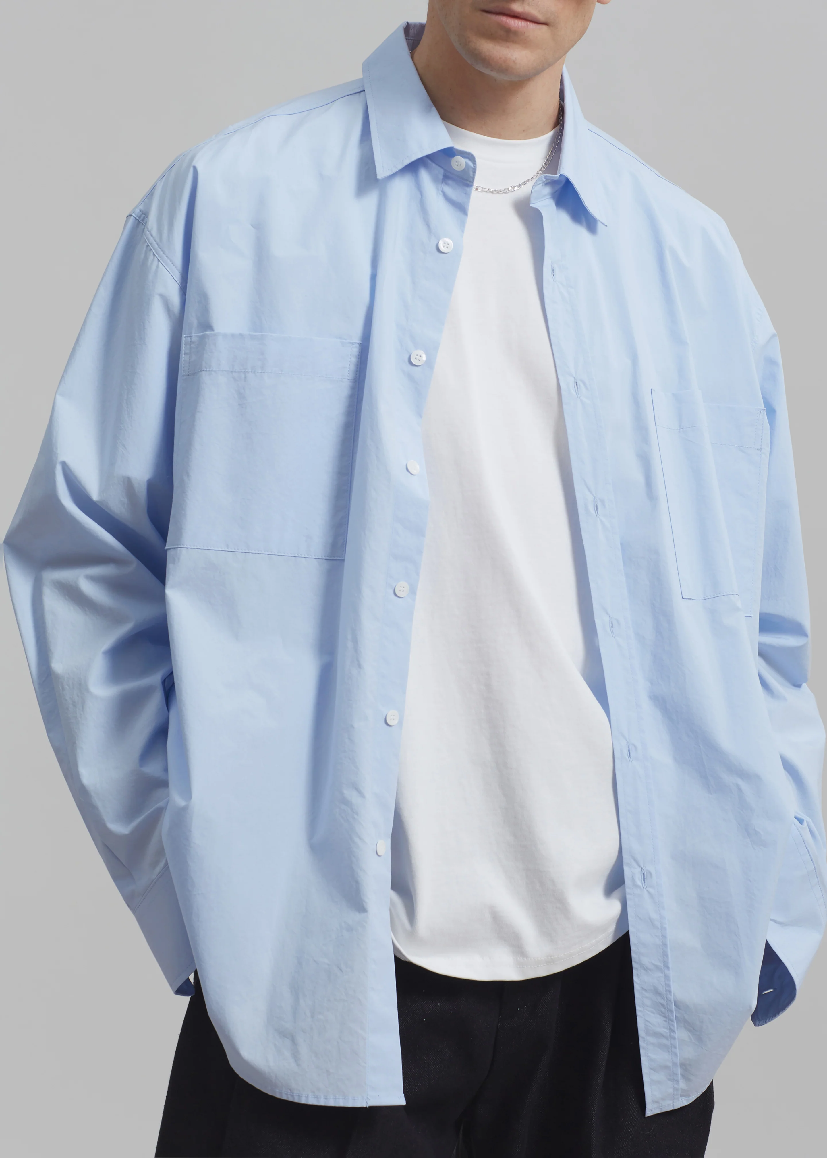 Gus Oversized Shirt - Sky - Image 9