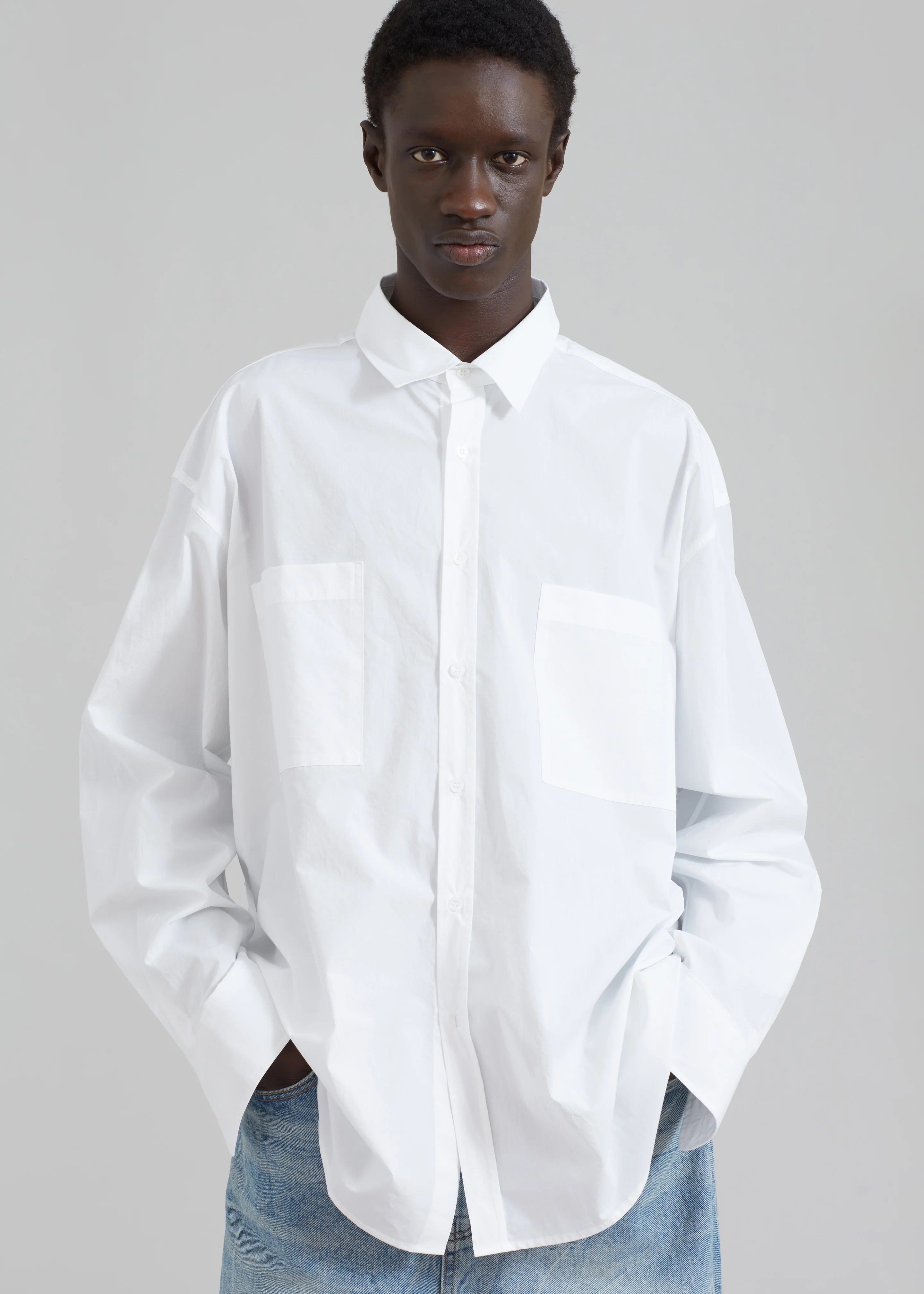 Gus Oversized Shirt - White - Image 9