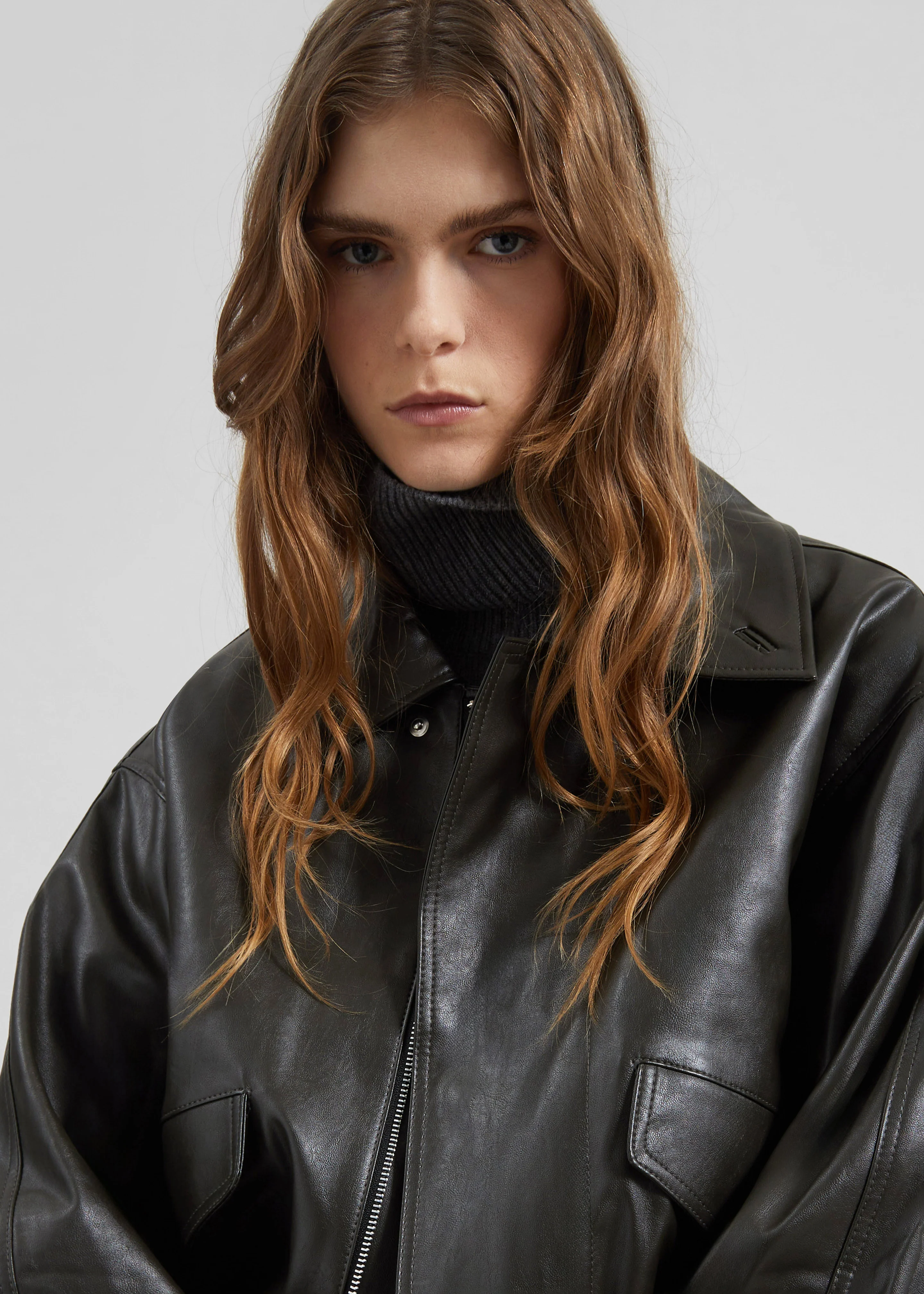 Halmstad Faux Leather Jacket - Charcoal - Image 3