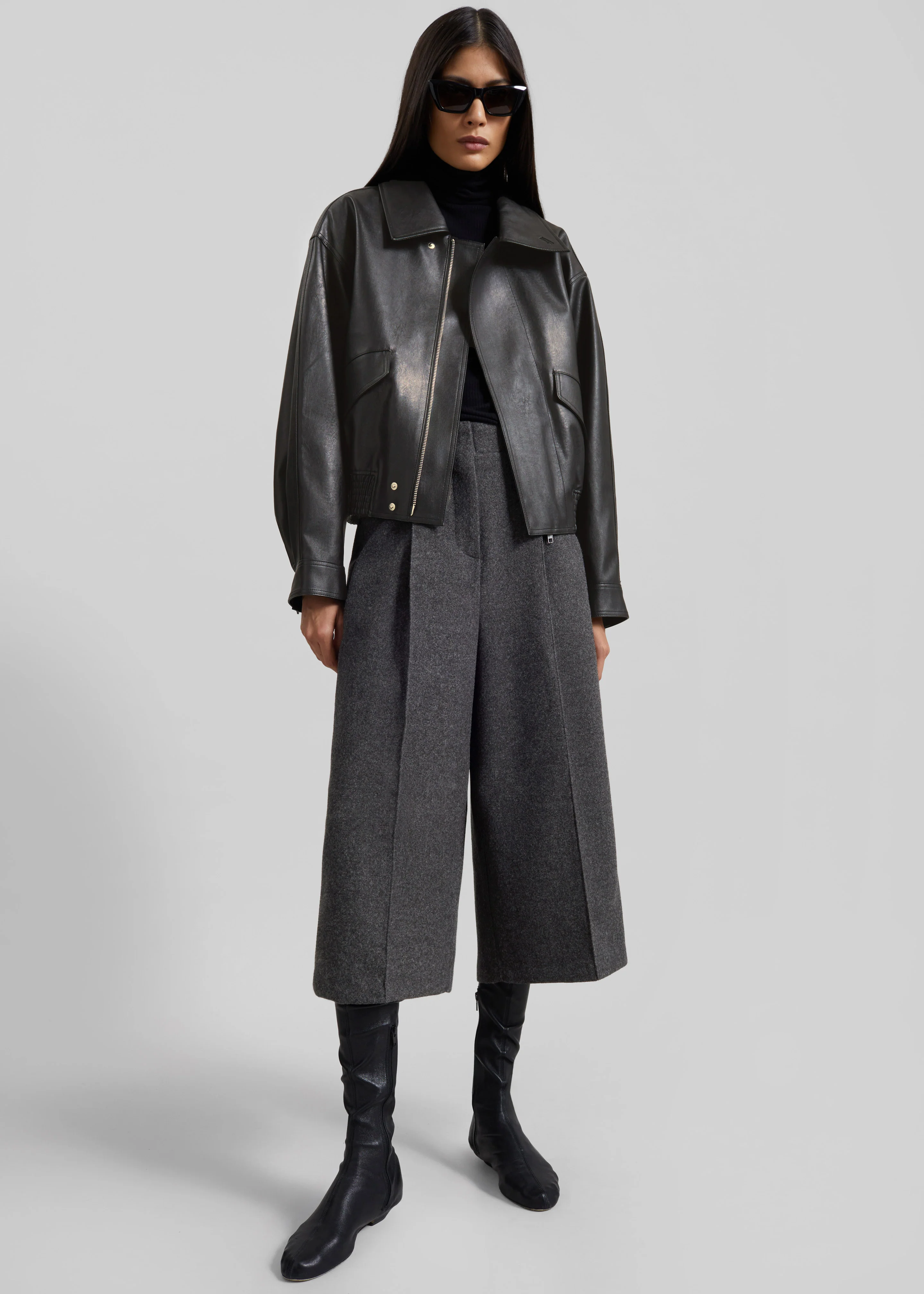 Halmstad Faux Leather Jacket - Charcoal - Image 4