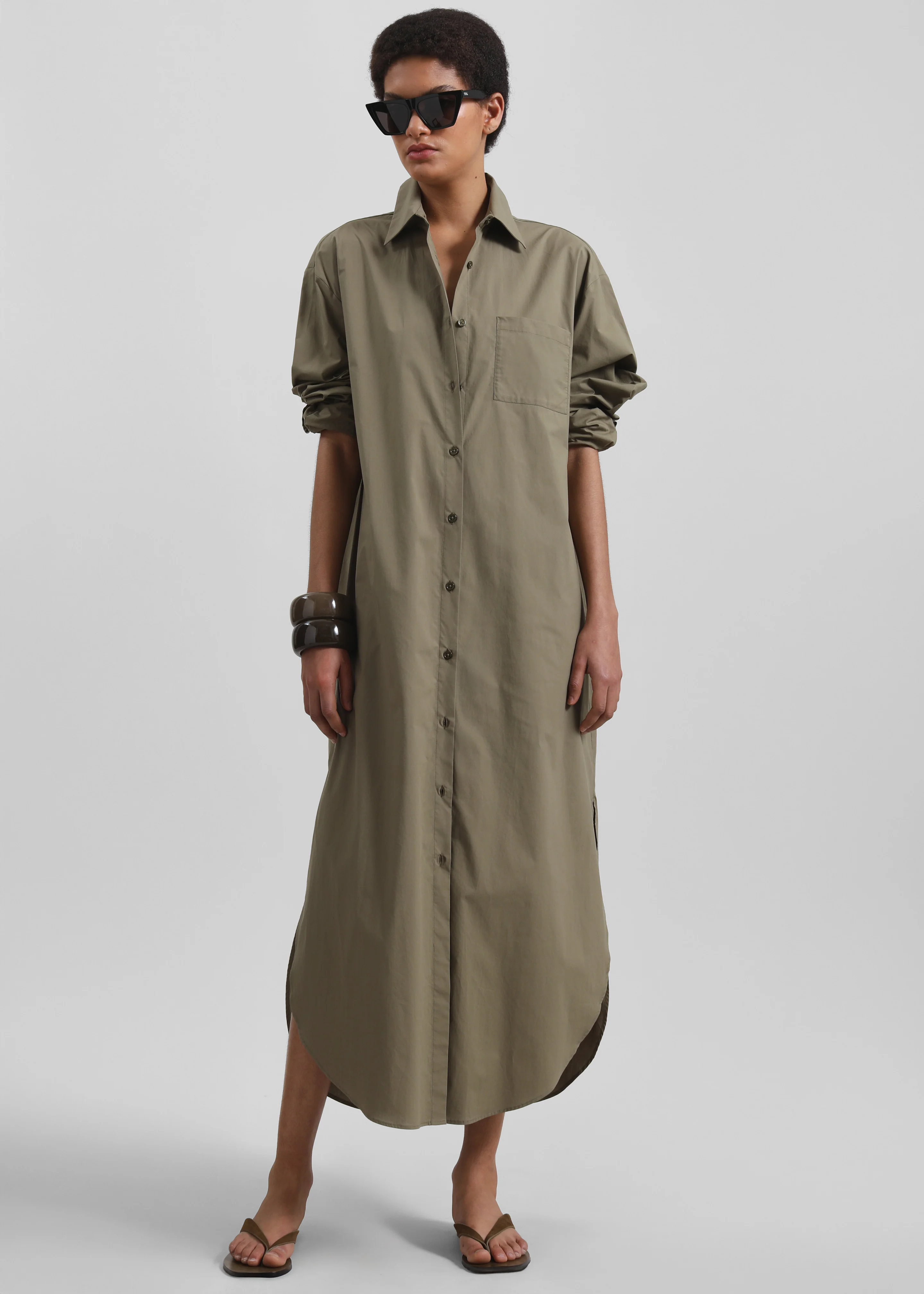 Helena Shirt Dress - Khaki - Image 5