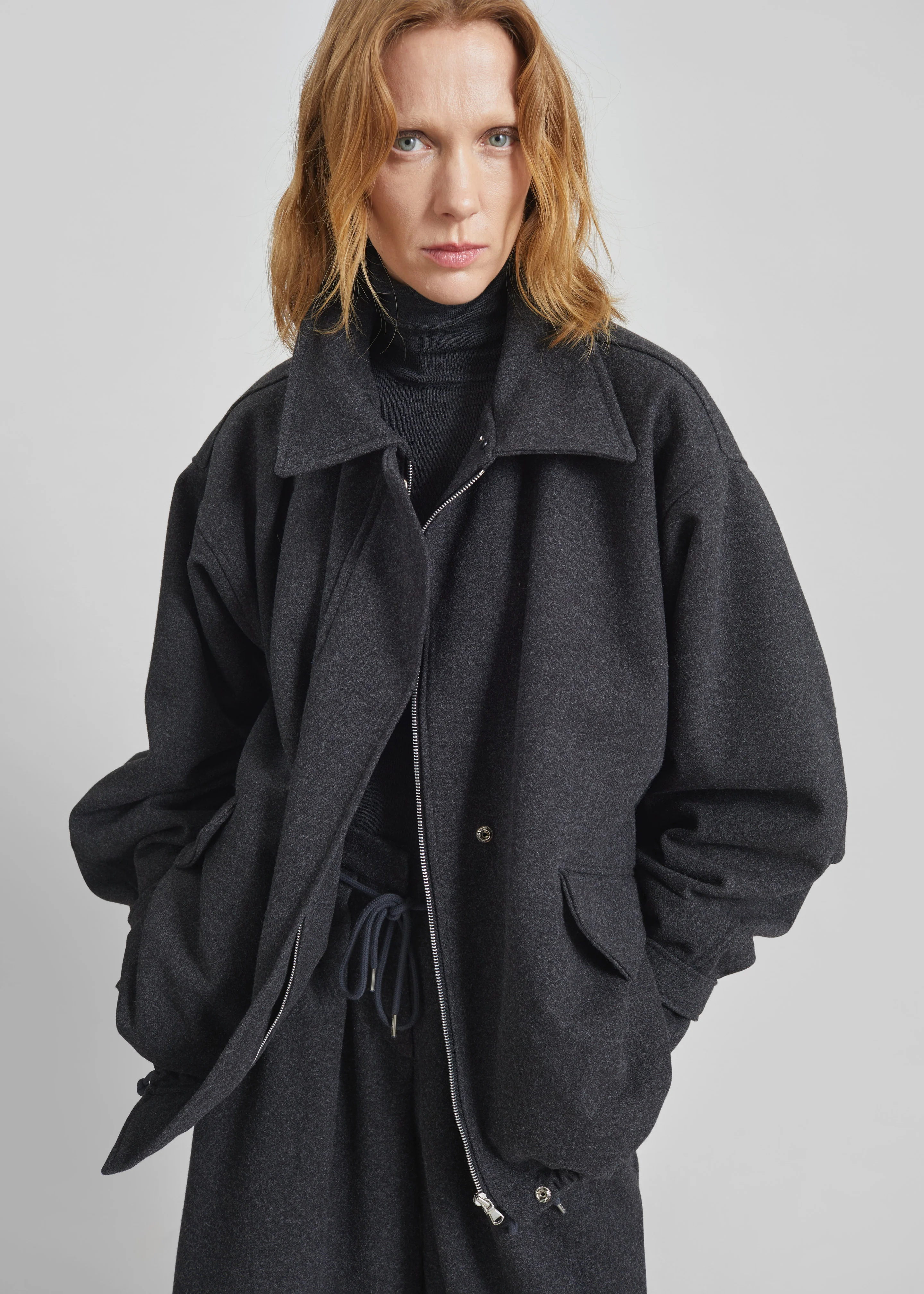 Hemavan Faux Fur Lined Jacket - Dark Grey - Image 2