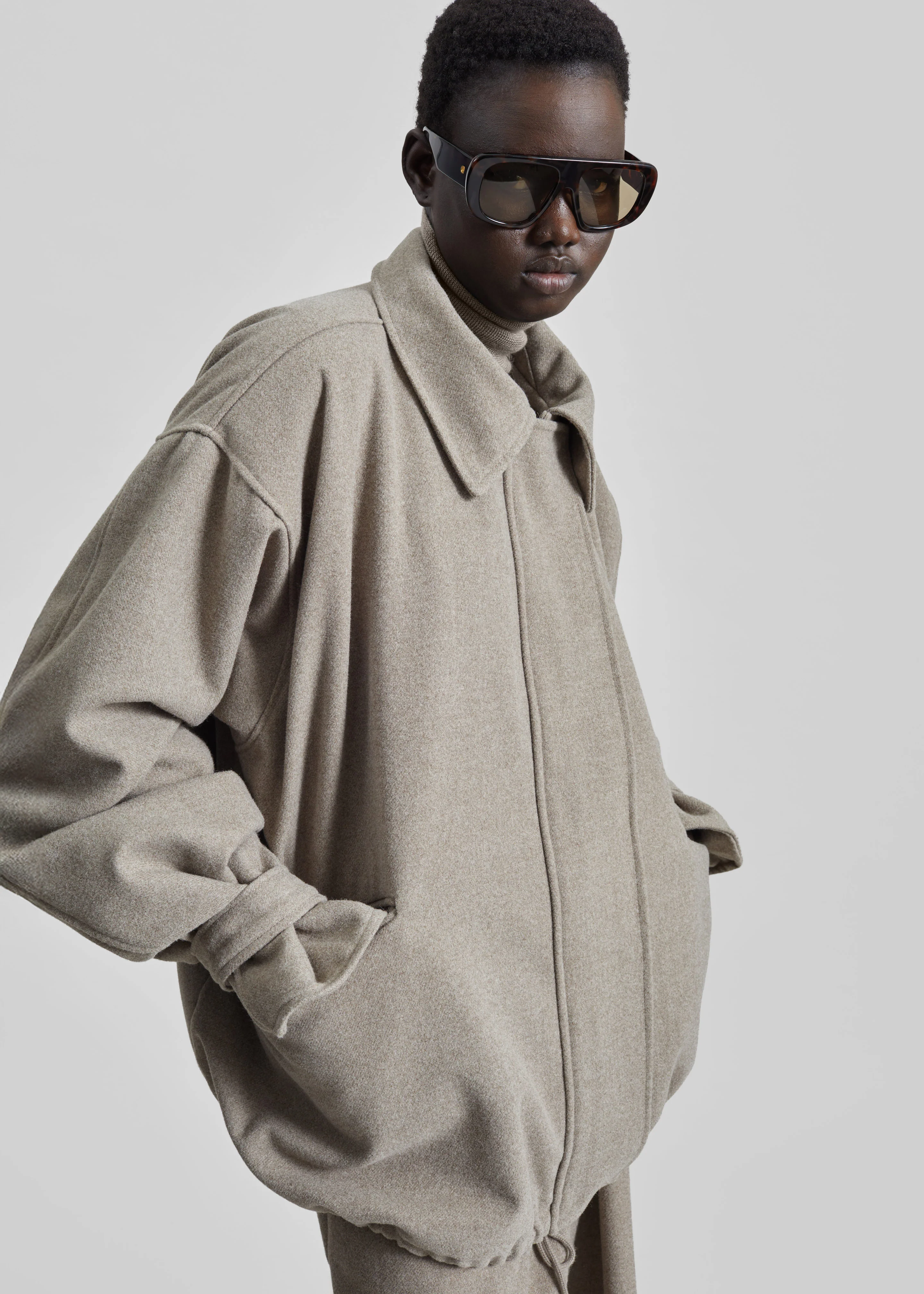 Hemavan Faux Fur Lined Jacket - Taupe - Image 4