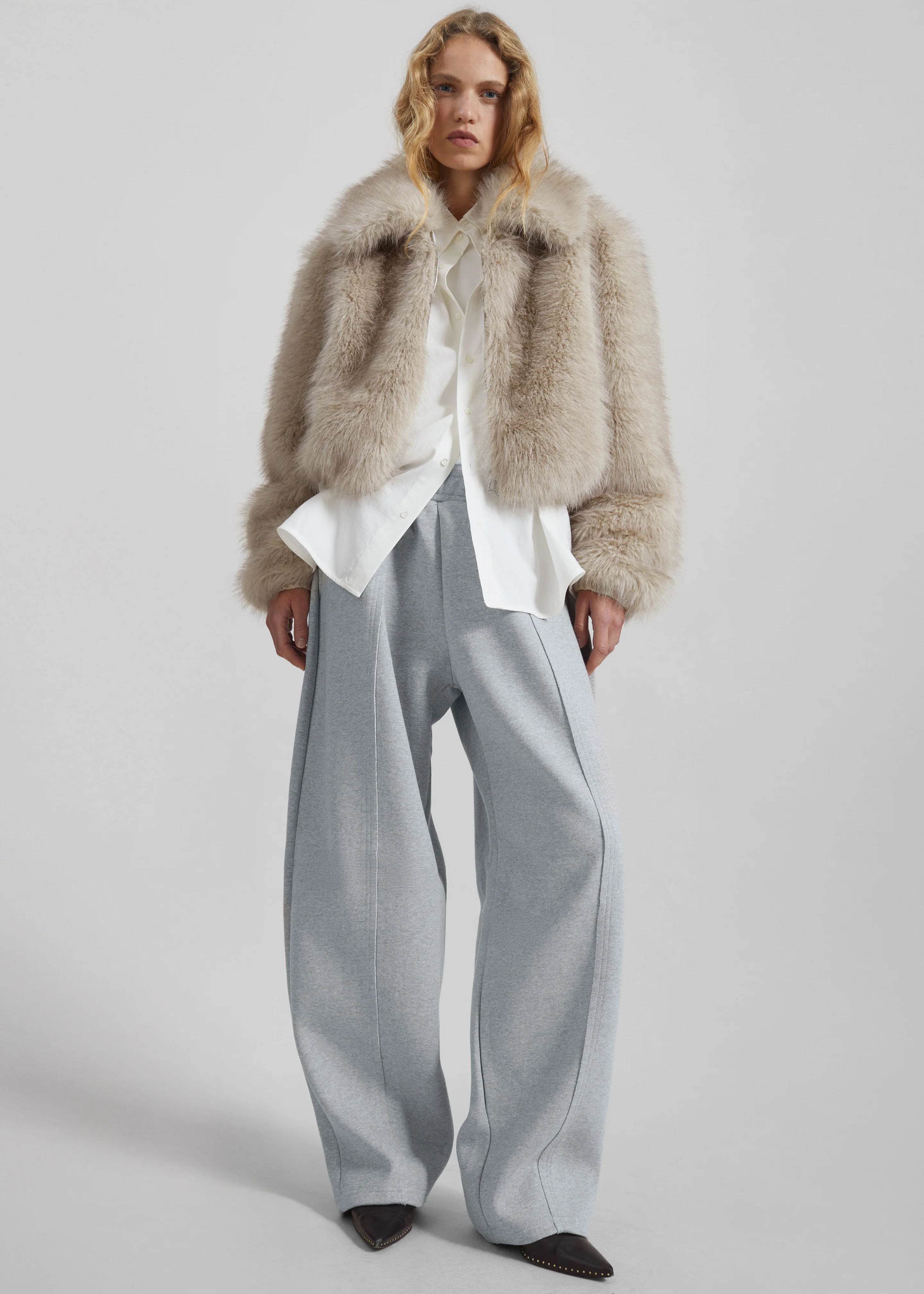 Hope Faux Fur Jacket - Beige - Image 3
