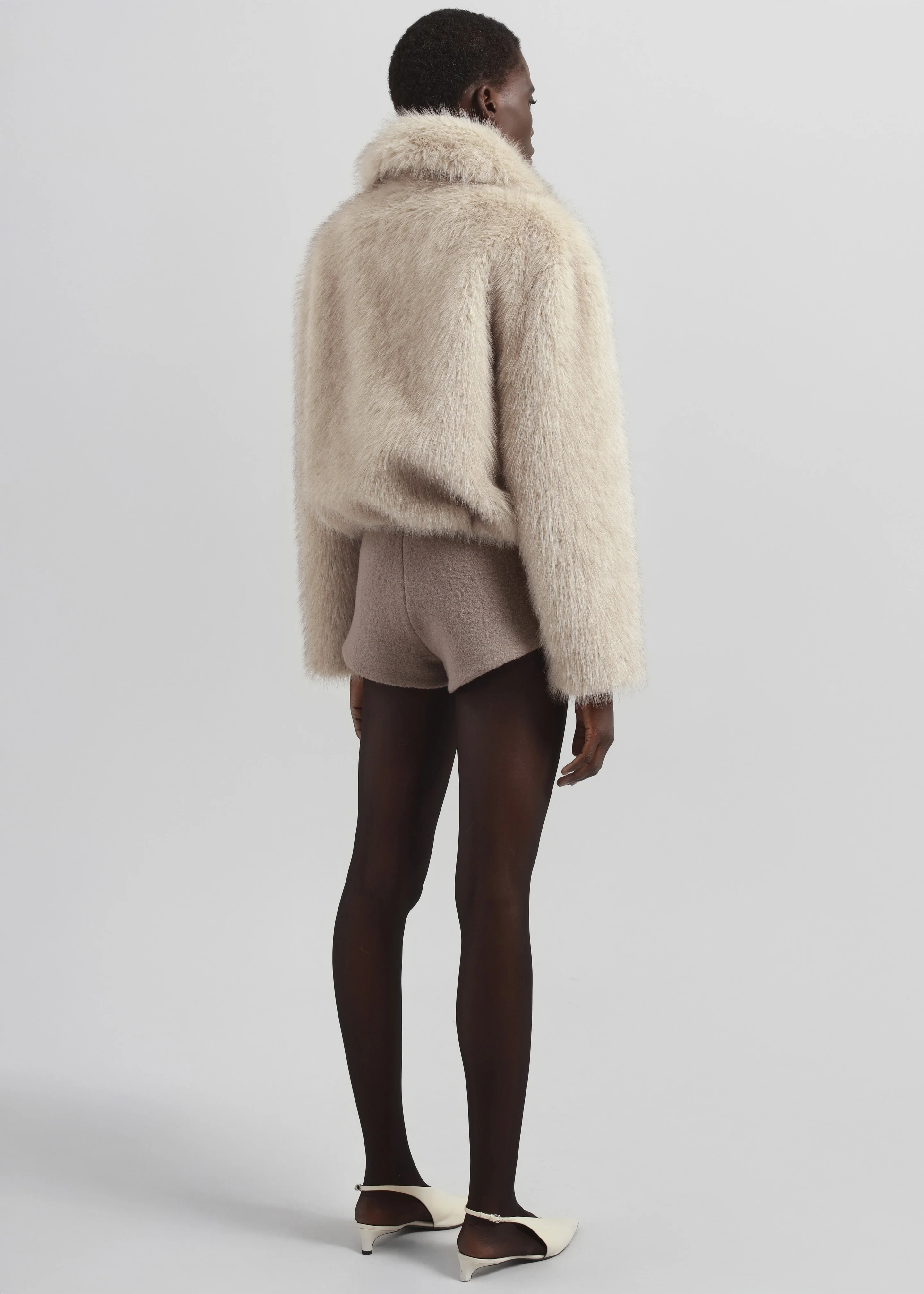 Hope Faux Fur Jacket - Beige - Image 9
