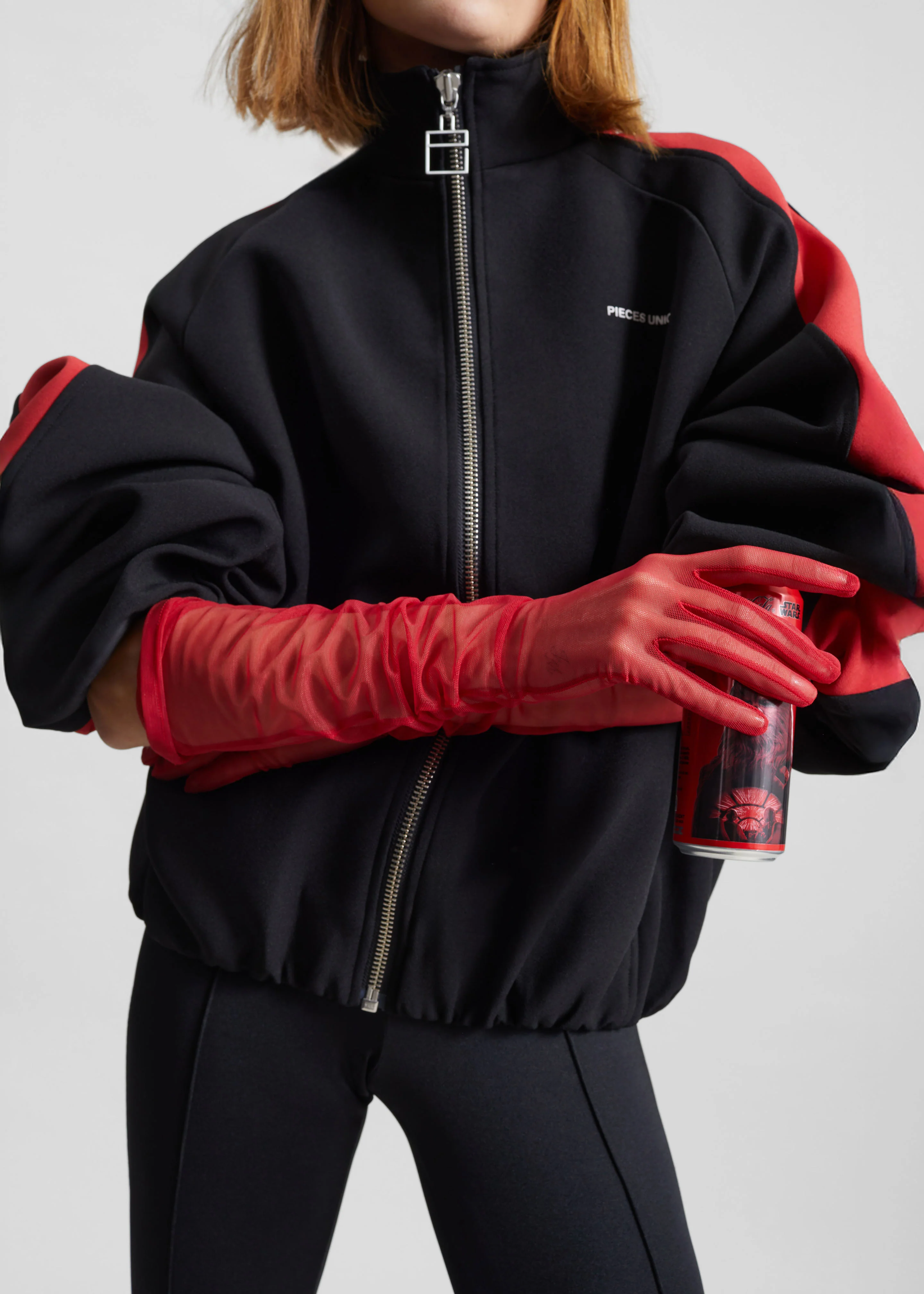 Inna Mesh Long Gloves - Red