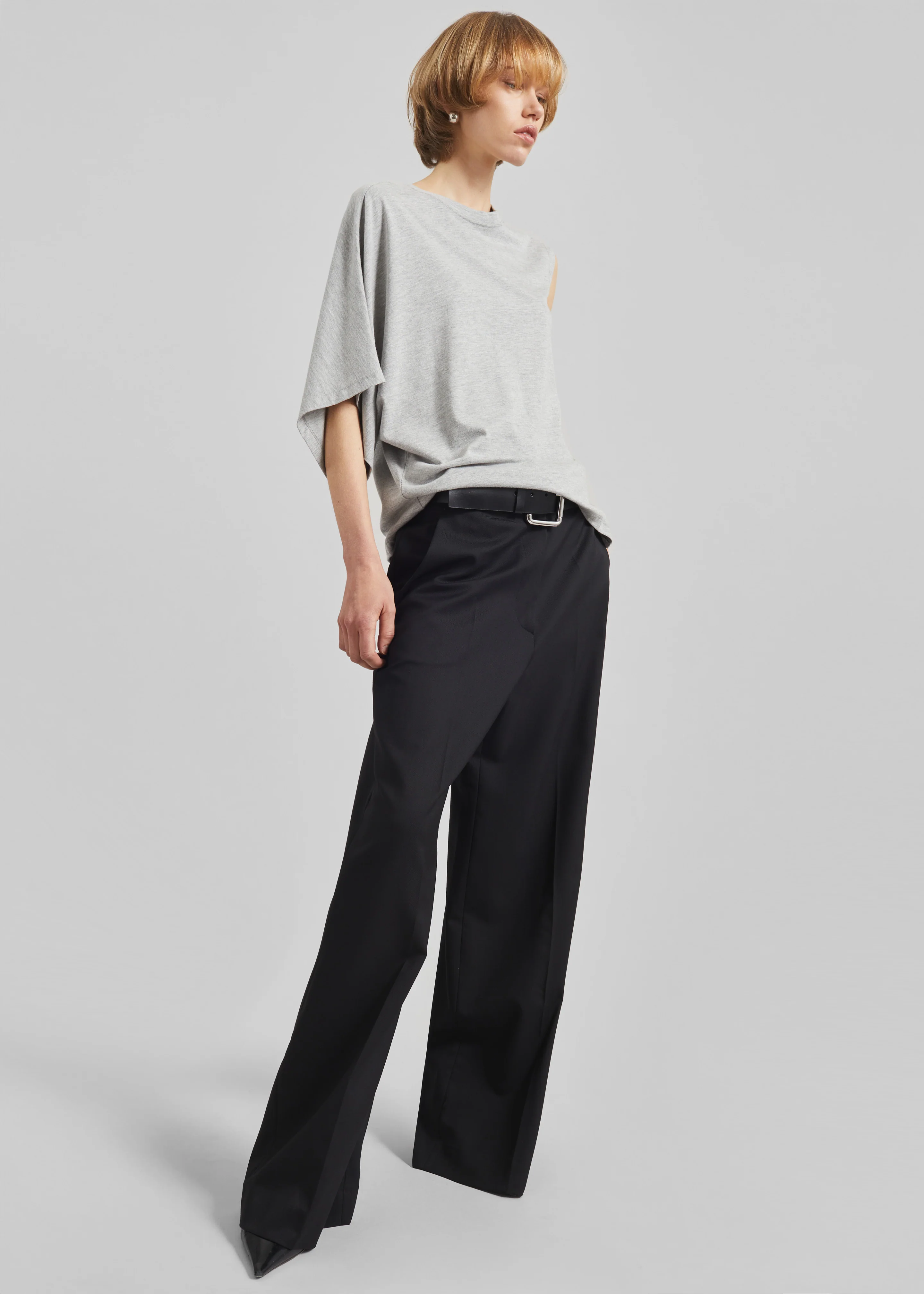 Ismere One-Sleeve Asymmetric Top - Grey - Image 6