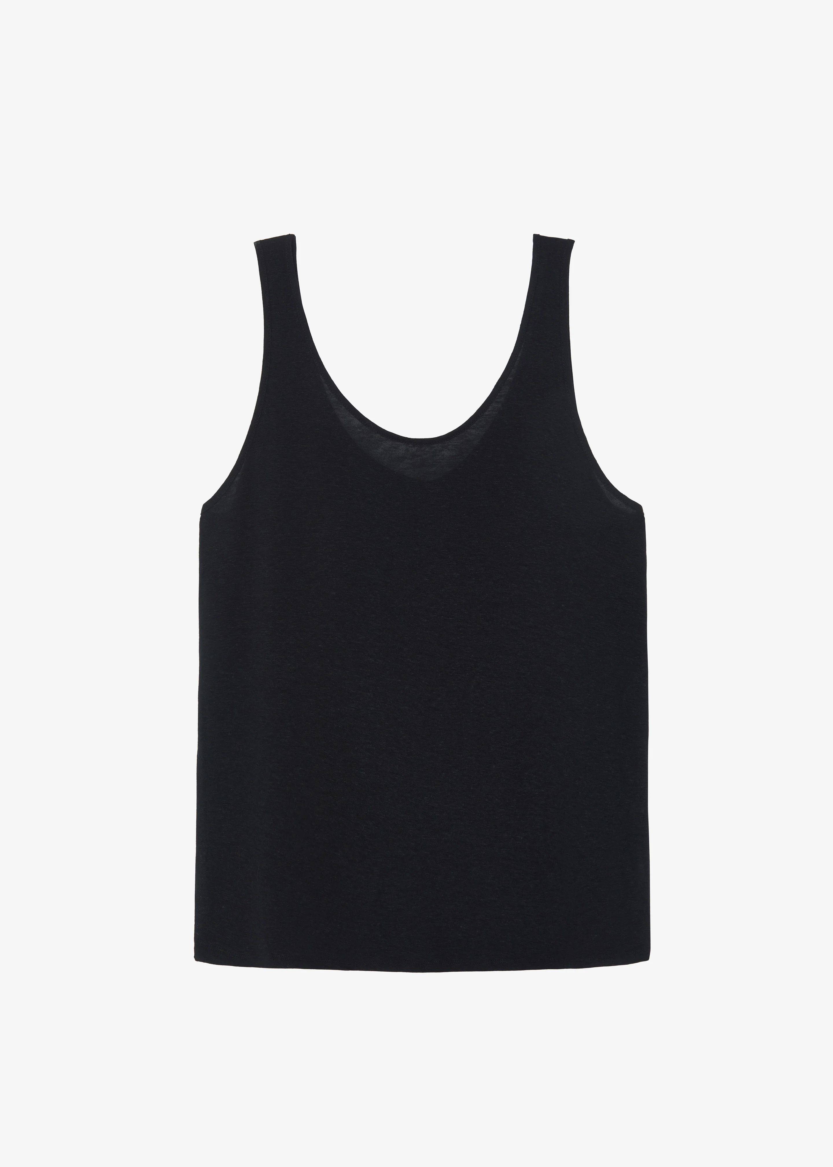Josie Scoop Neck Tank Top - Black - Image 11
