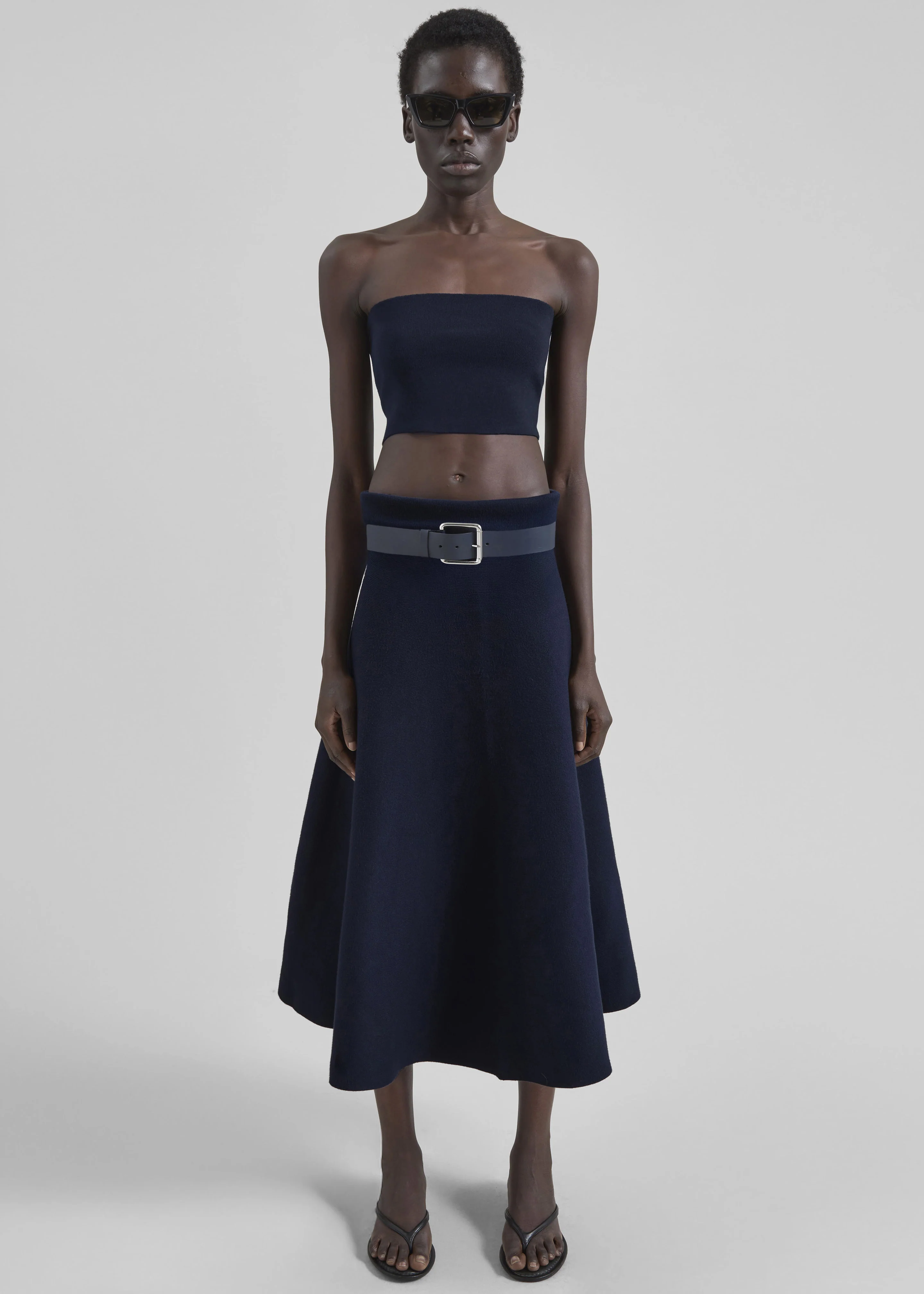 July Knit Midi Skirt - Navy - Image 5