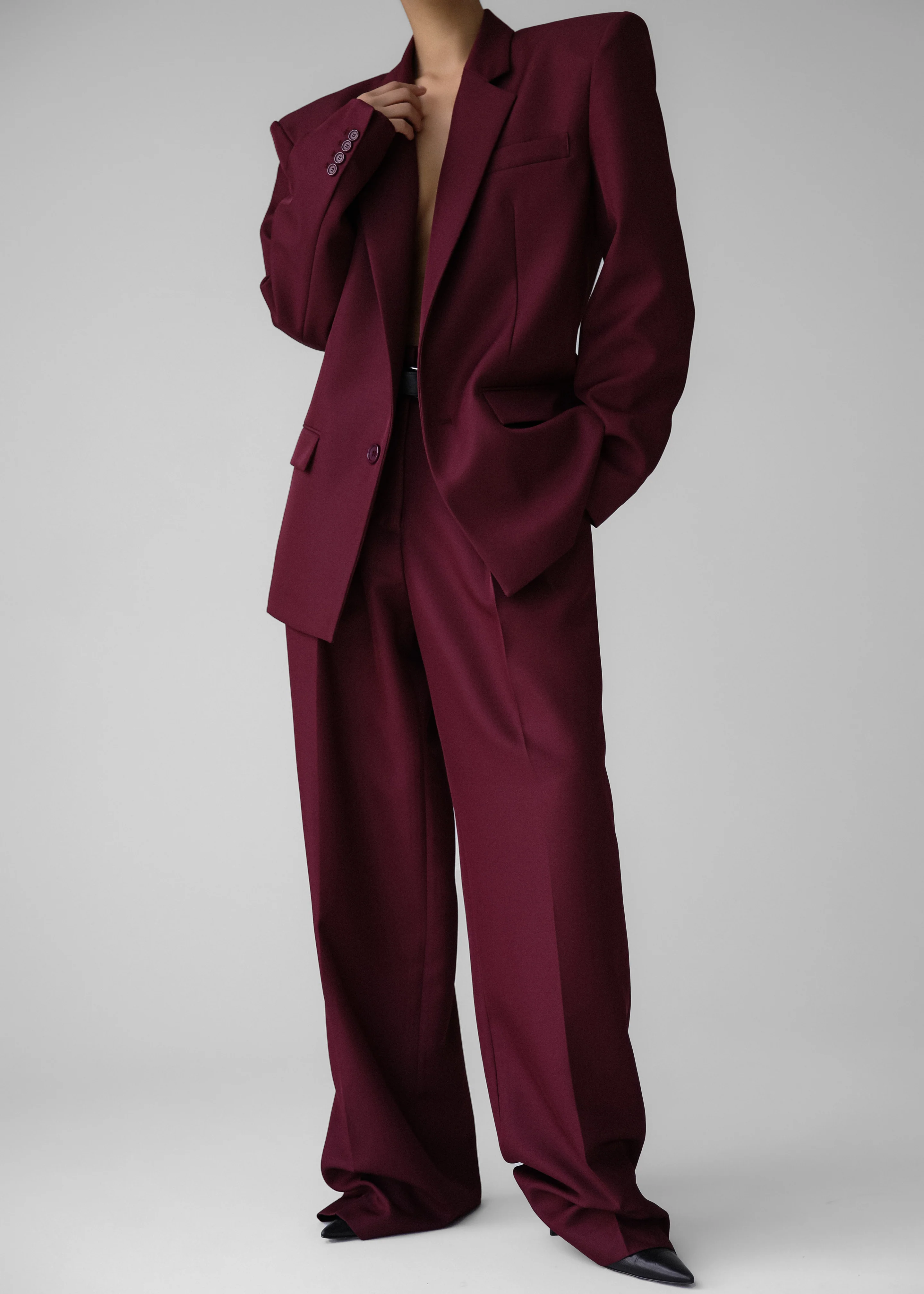 Jun Blazer - Burgundy - Image 17