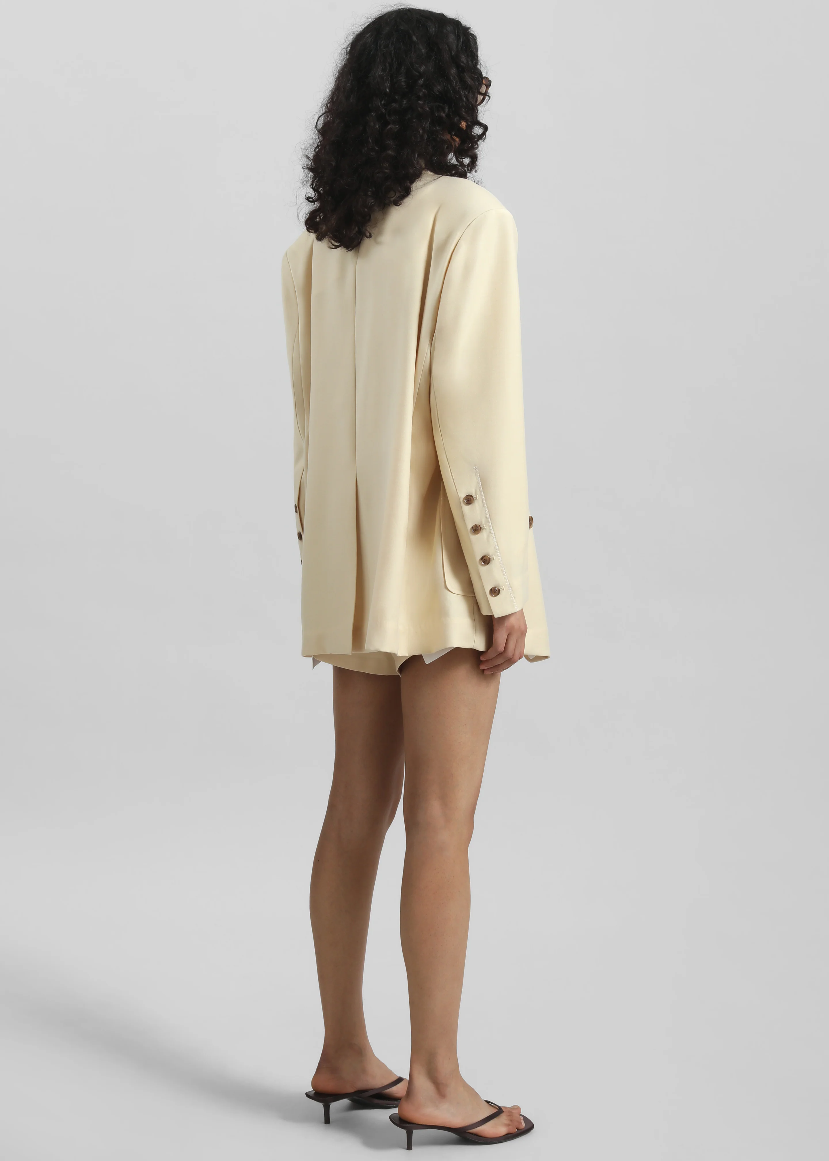 Juvay Double Breasted Blazer - Pale Yellow - Image 6