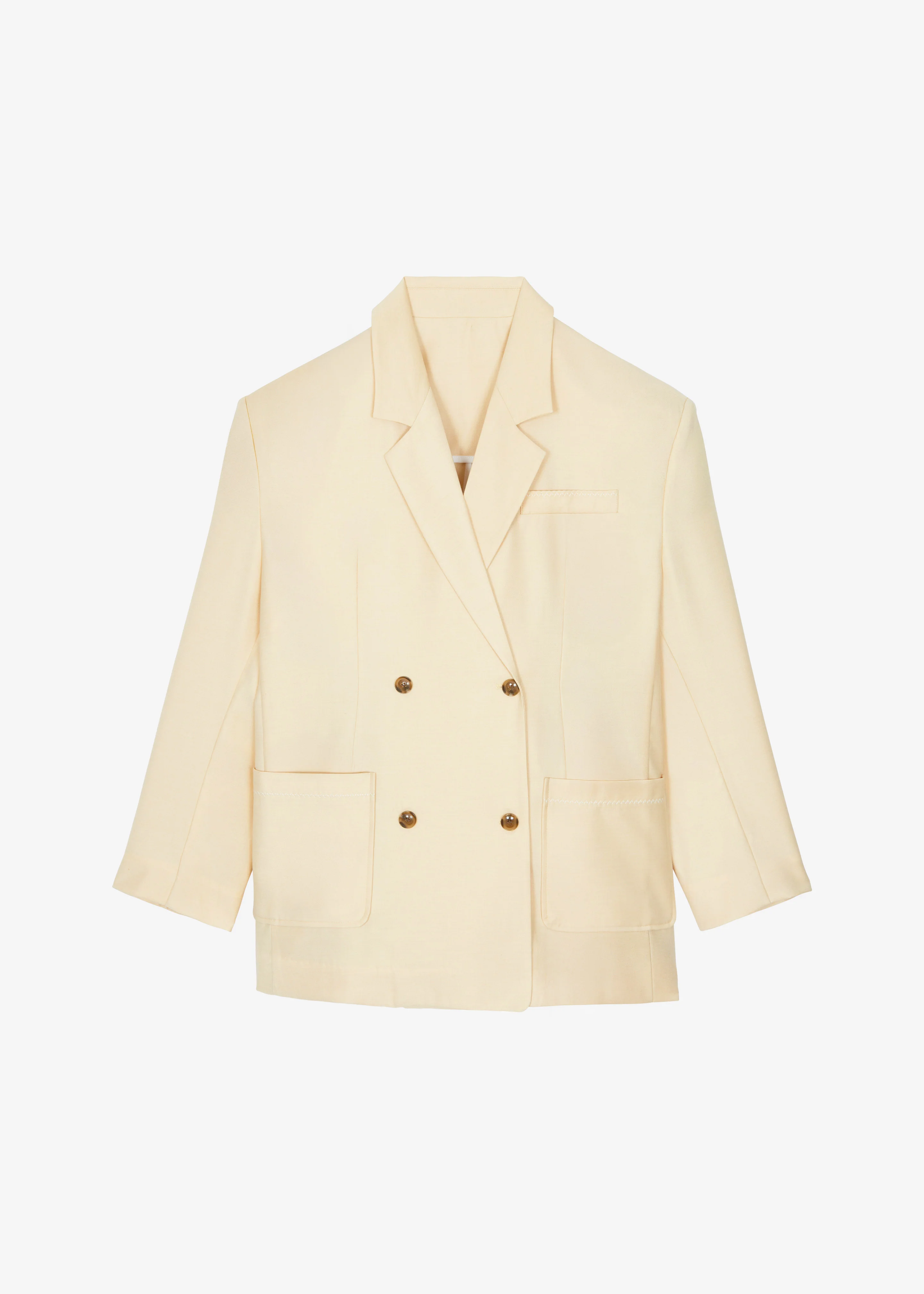 Juvay Double Breasted Blazer - Pale Yellow - Image 7
