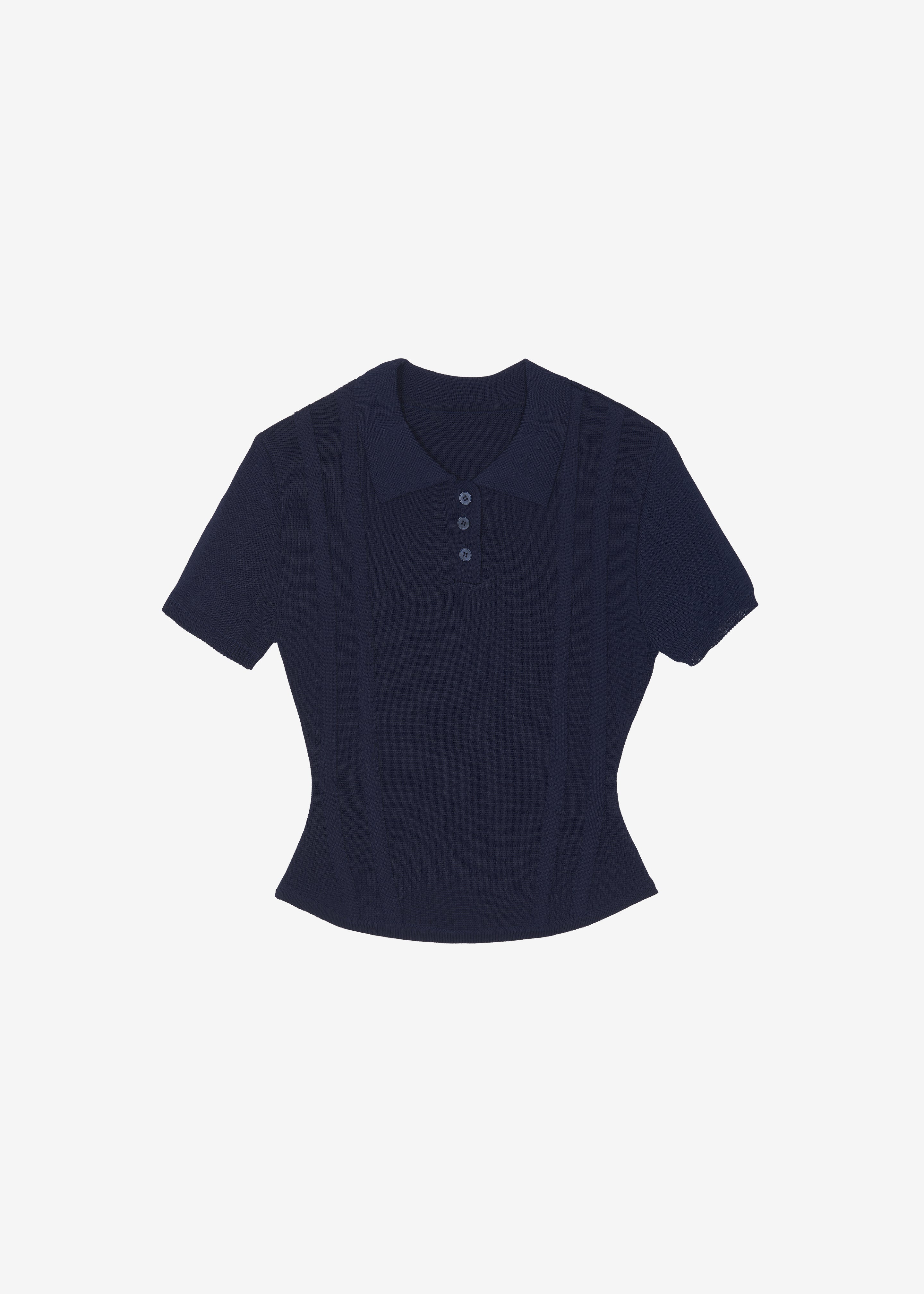 Kiama Cinched Knit Polo - Navy - Image 7