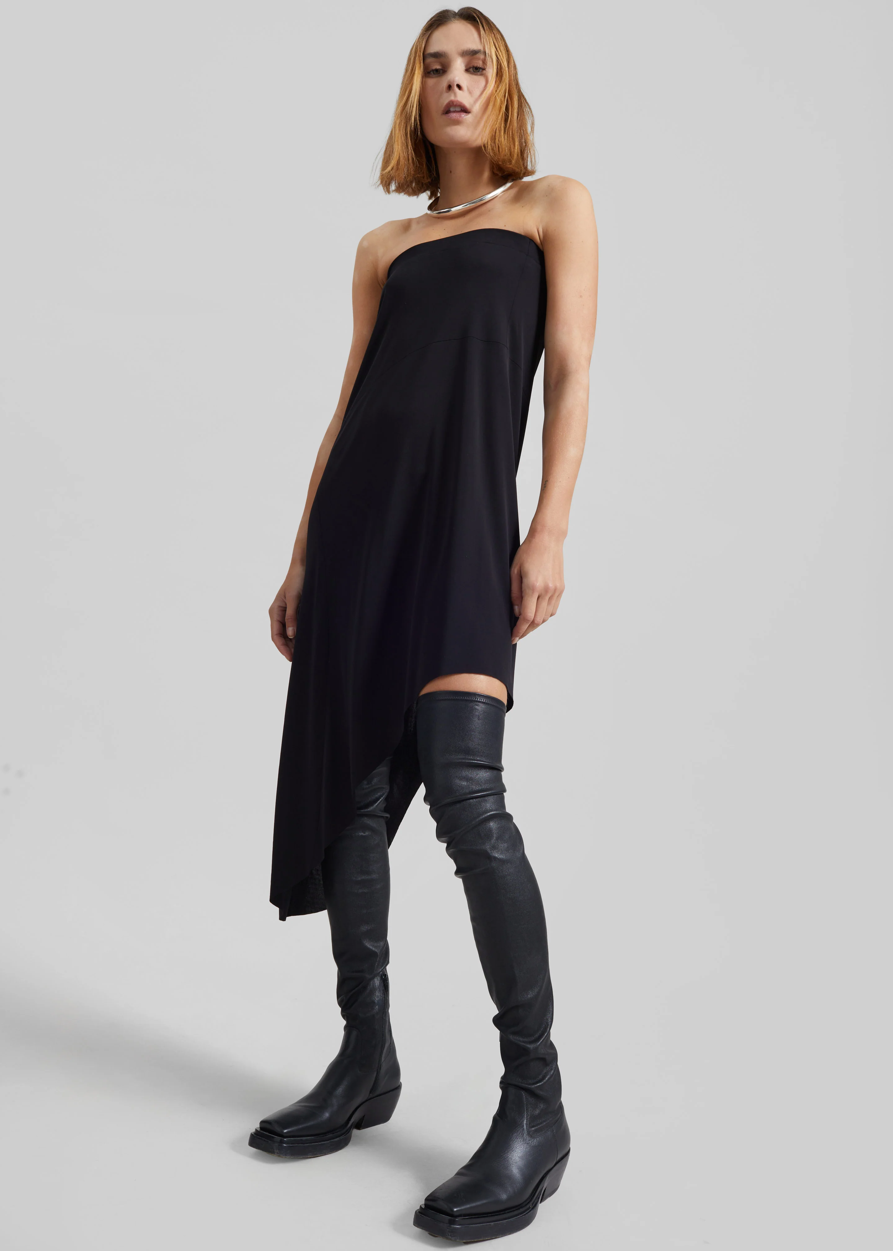Kitty Sheer Asymmetric Skirt - Black - Image 3