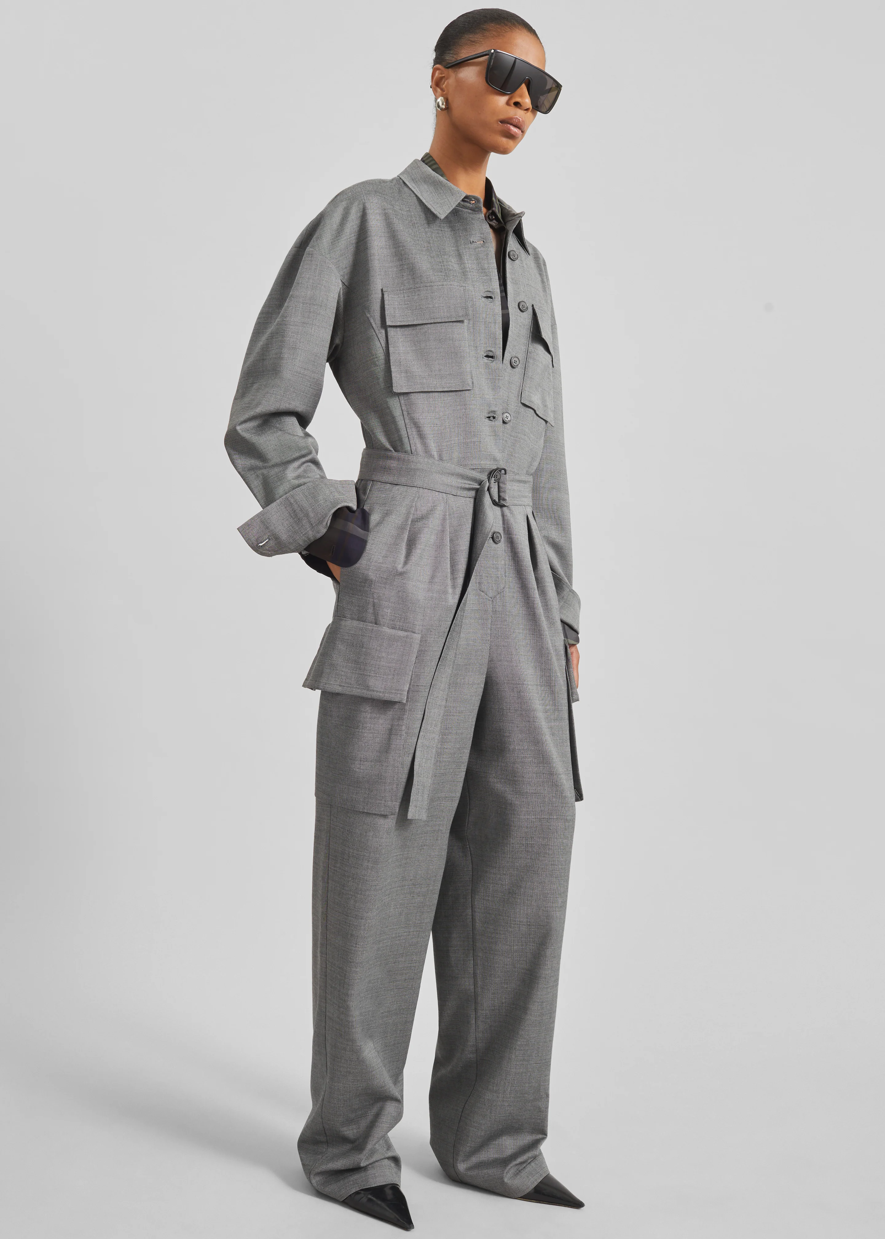 Linda Jumpsuit - Grey Melange - Image 3