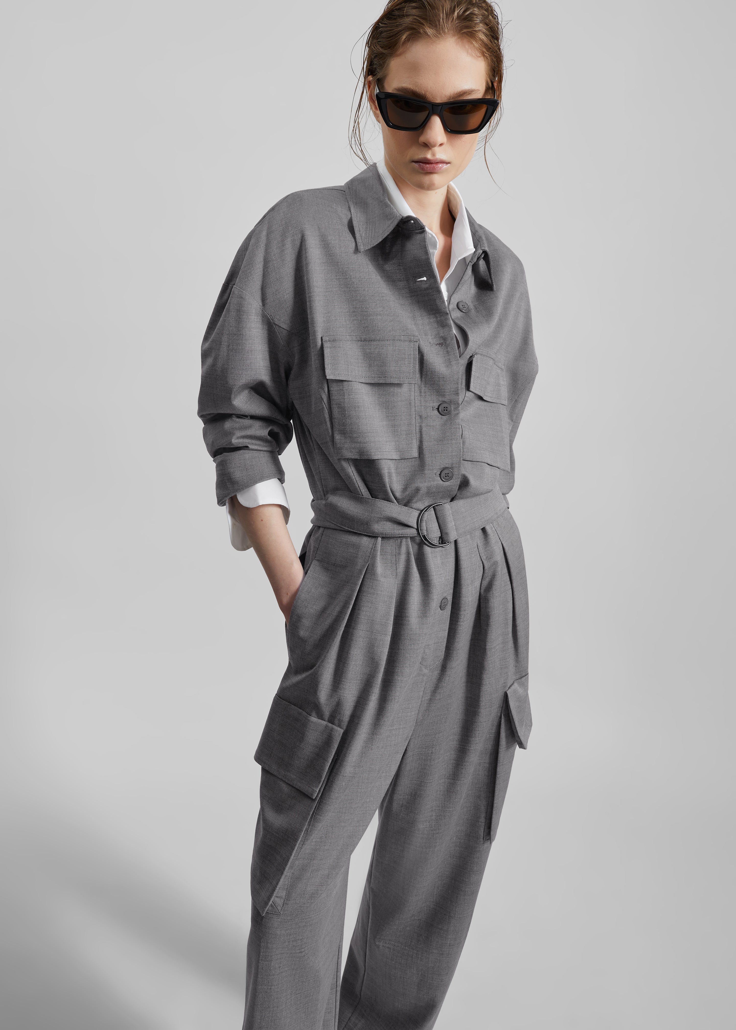 Linda Jumpsuit - Grey Melange - Image 7
