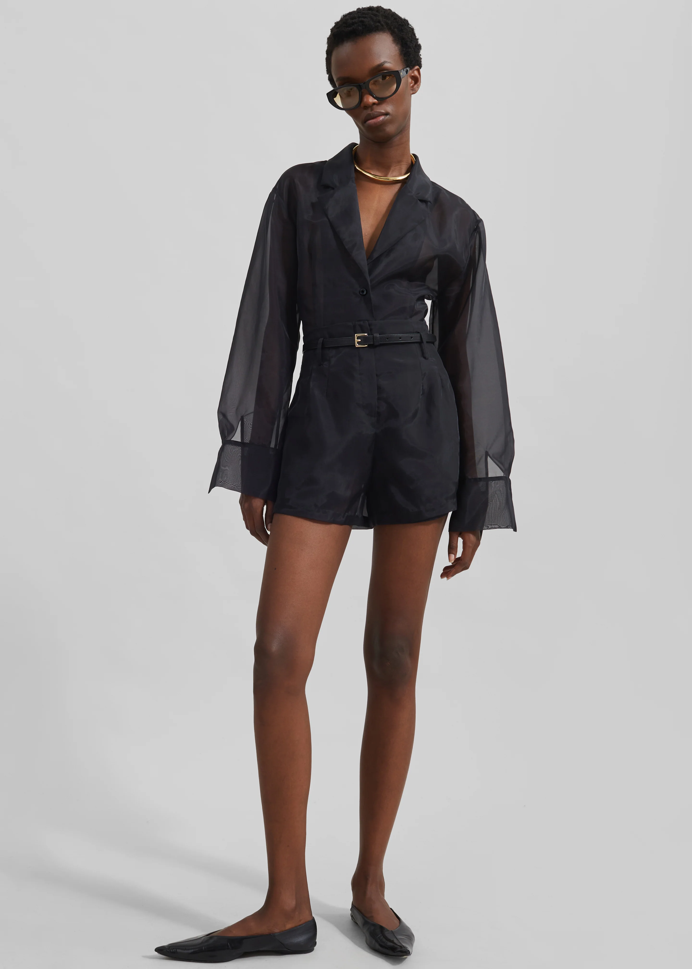 Lise Sheer Shorts - Black - Image 6